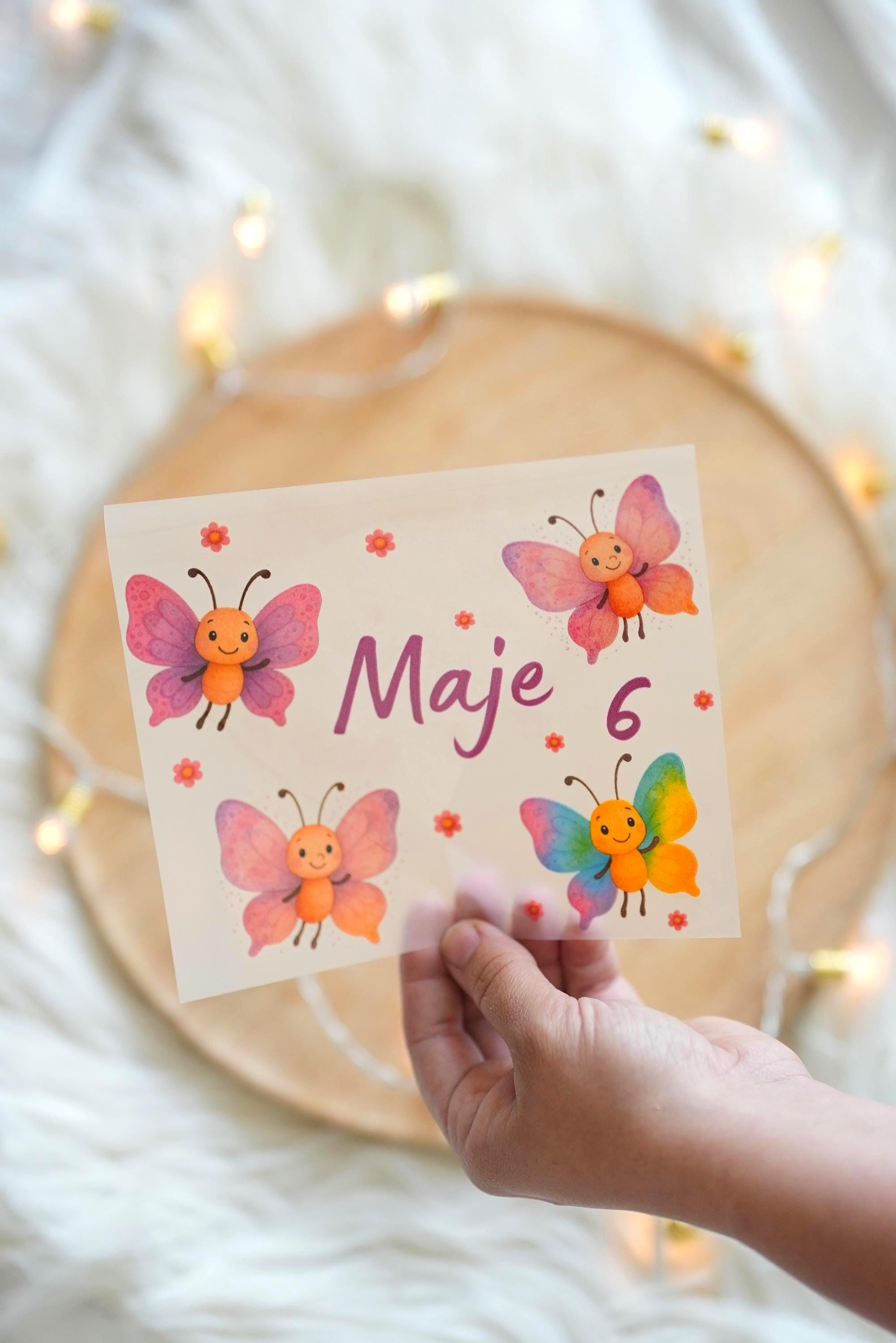 Bügelbild Geburtstag – Schmetterling personalisiert mit Name & Alter – Aufbügler A4 A5 – DIY Shirt Einschulung – Appliques & Patches