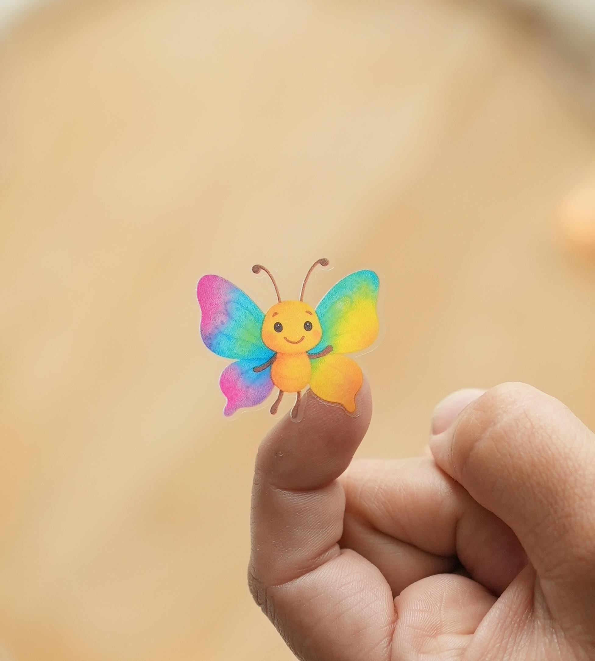 Sticker mit Namen – Schmetterling personalisiert – spülmaschinenfest für Brotdose, Flasche, Schule & Kita – Stickers