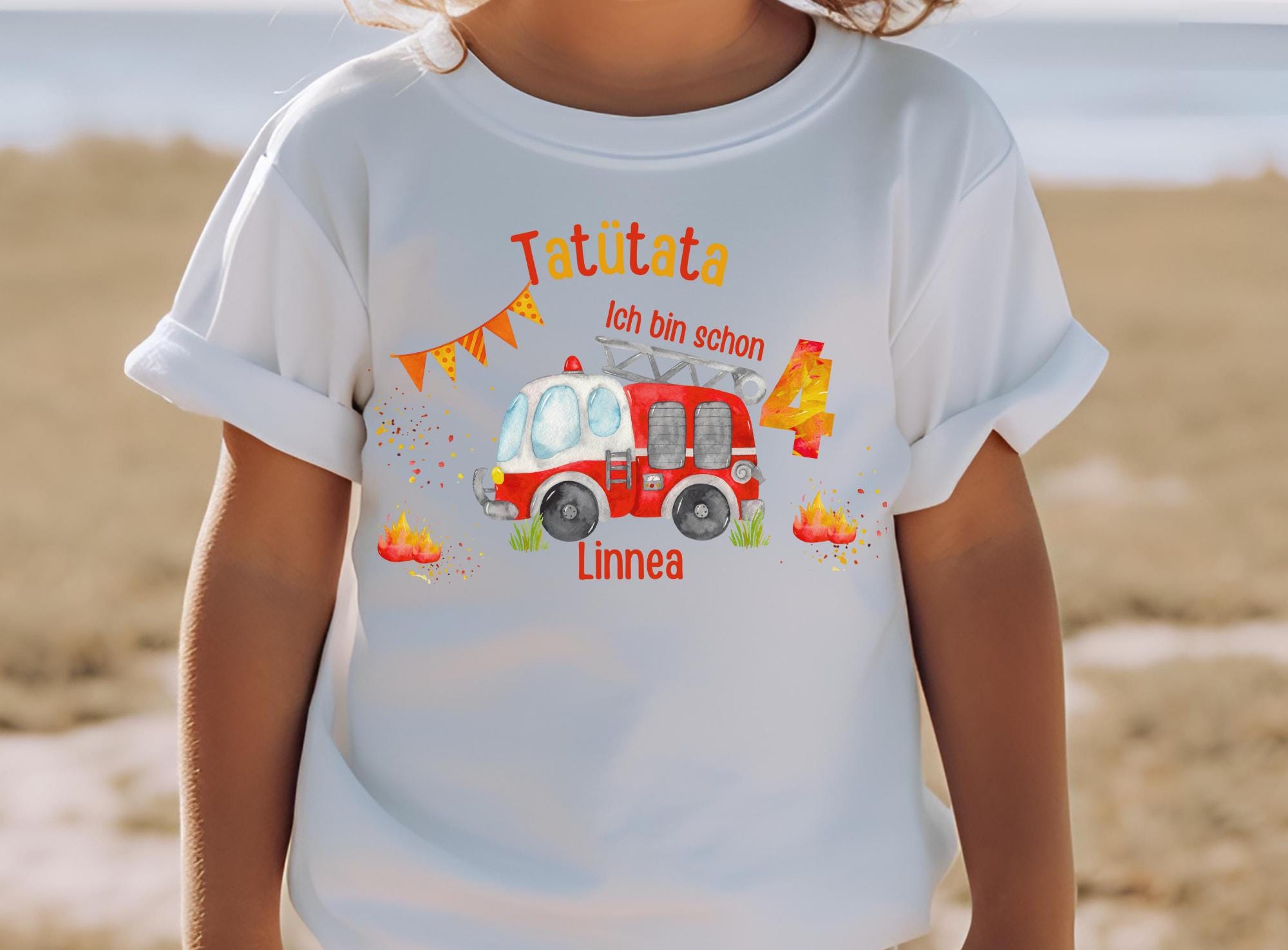 Geburtstagsshirt Feuerwehr – Ich bin schon + Zahl – Shirt mit Name – Tatütata 3 4 5 Jahre – personalisiert – T-shirts