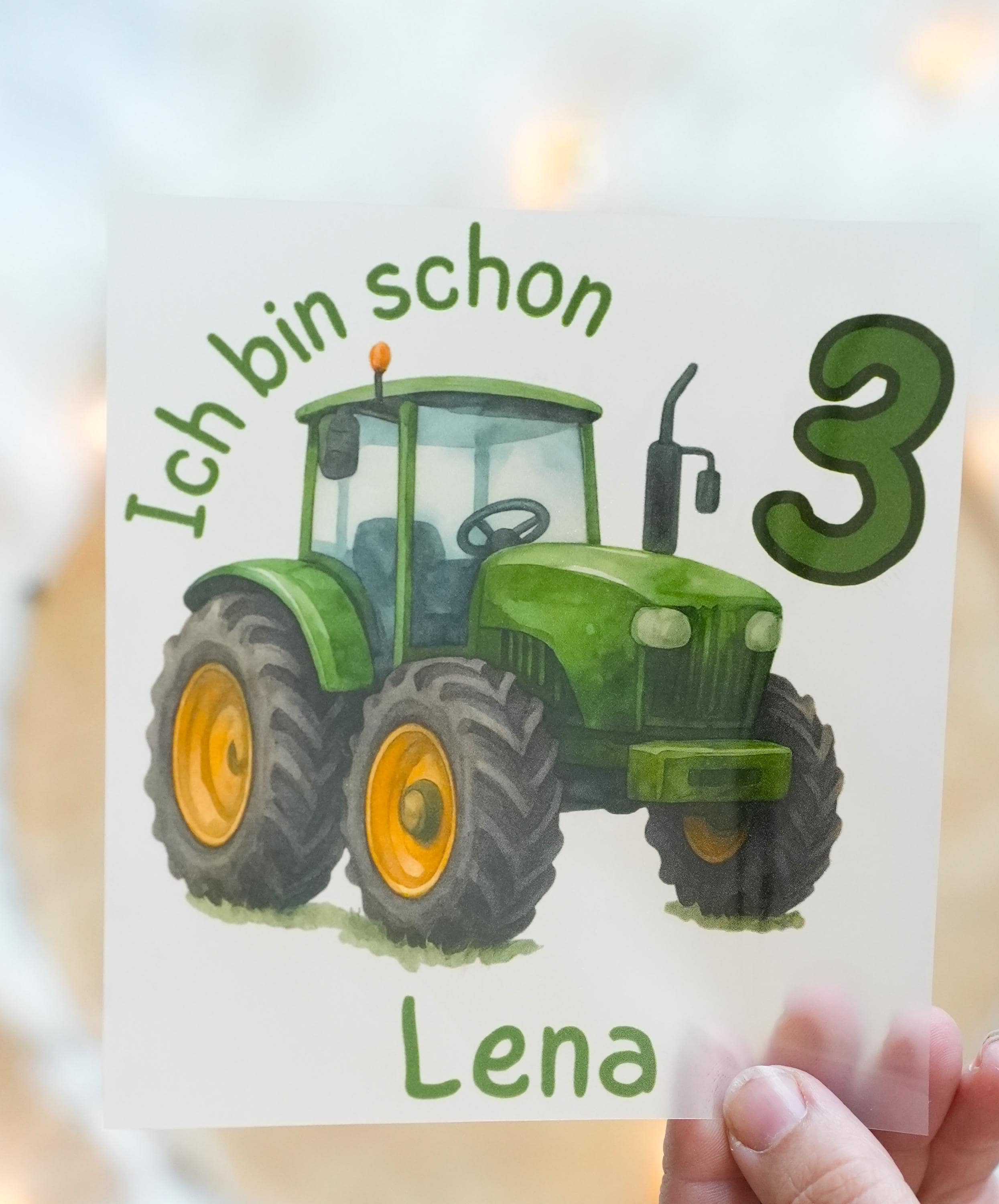 Bügelbild Traktor – Ich bin schon… – personalisiert mit Name & Zahl – Geburtstag Aufbügler – A5 oder A4 – Appliques & Patches