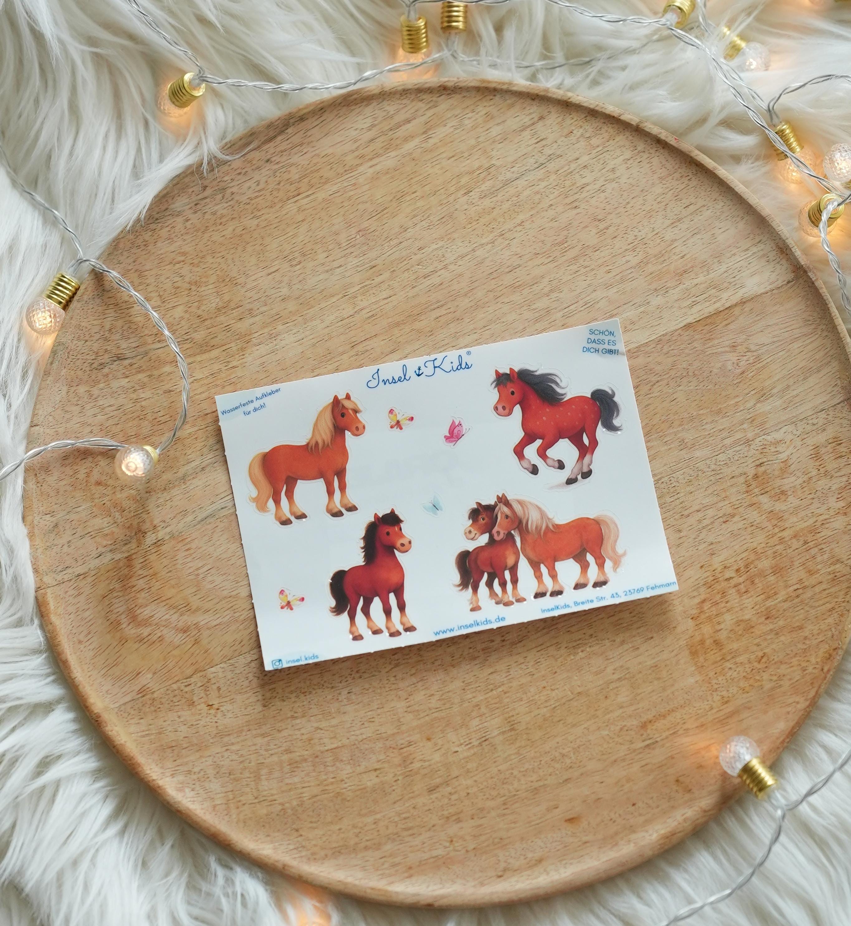 Pferde Sticker Set – wasserfest & spülmaschinenfest – Ponystickerset für Brotdose, Flasche – Stickers