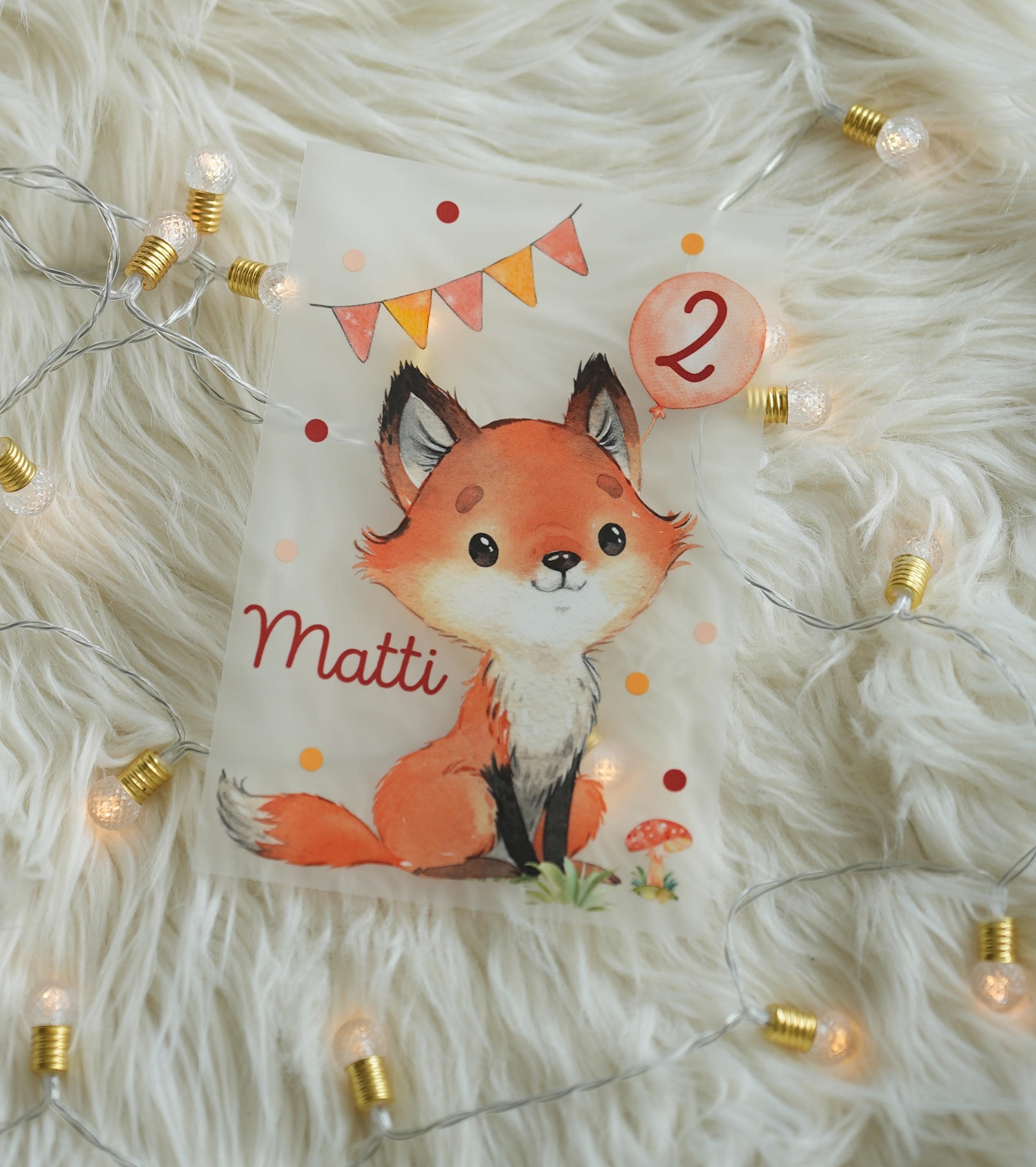 Bügelbild Fuchs für farbige ien – personalisiert mit Name & Zahl – Geburtstagsshirt – Fuchsmotiv n A4 oder A5 – Appliques & Patches