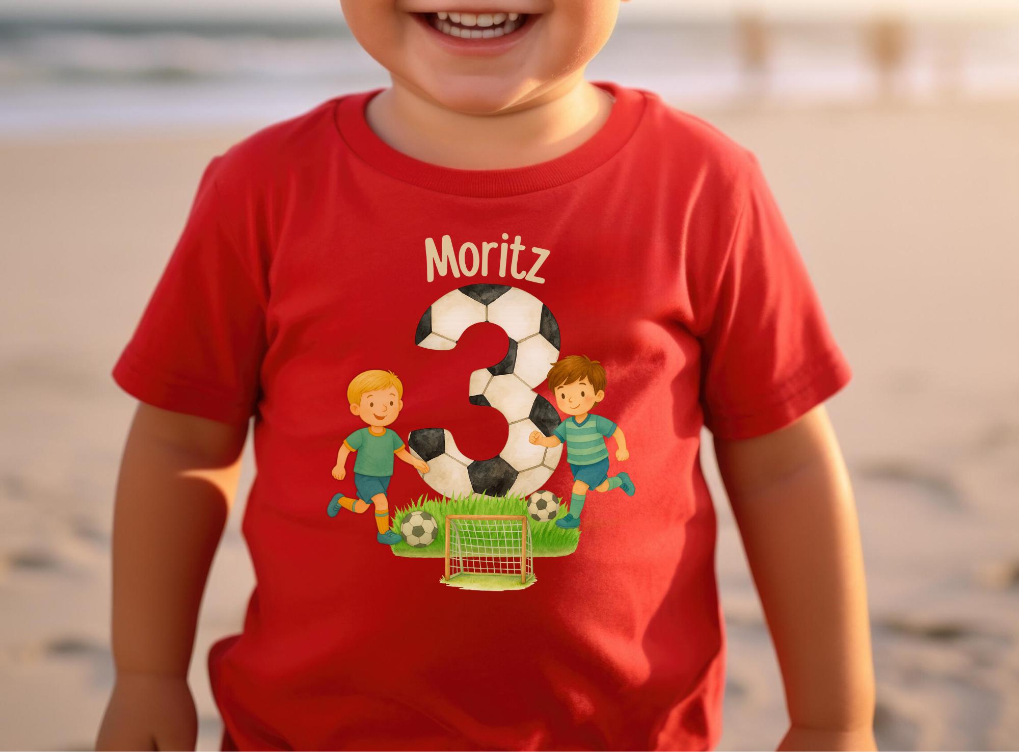 Fußball Geburtstagsshirt mit Name & Zahl – 3. Geburtstag personalisiert – Shirt Fußballparty – T-shirts