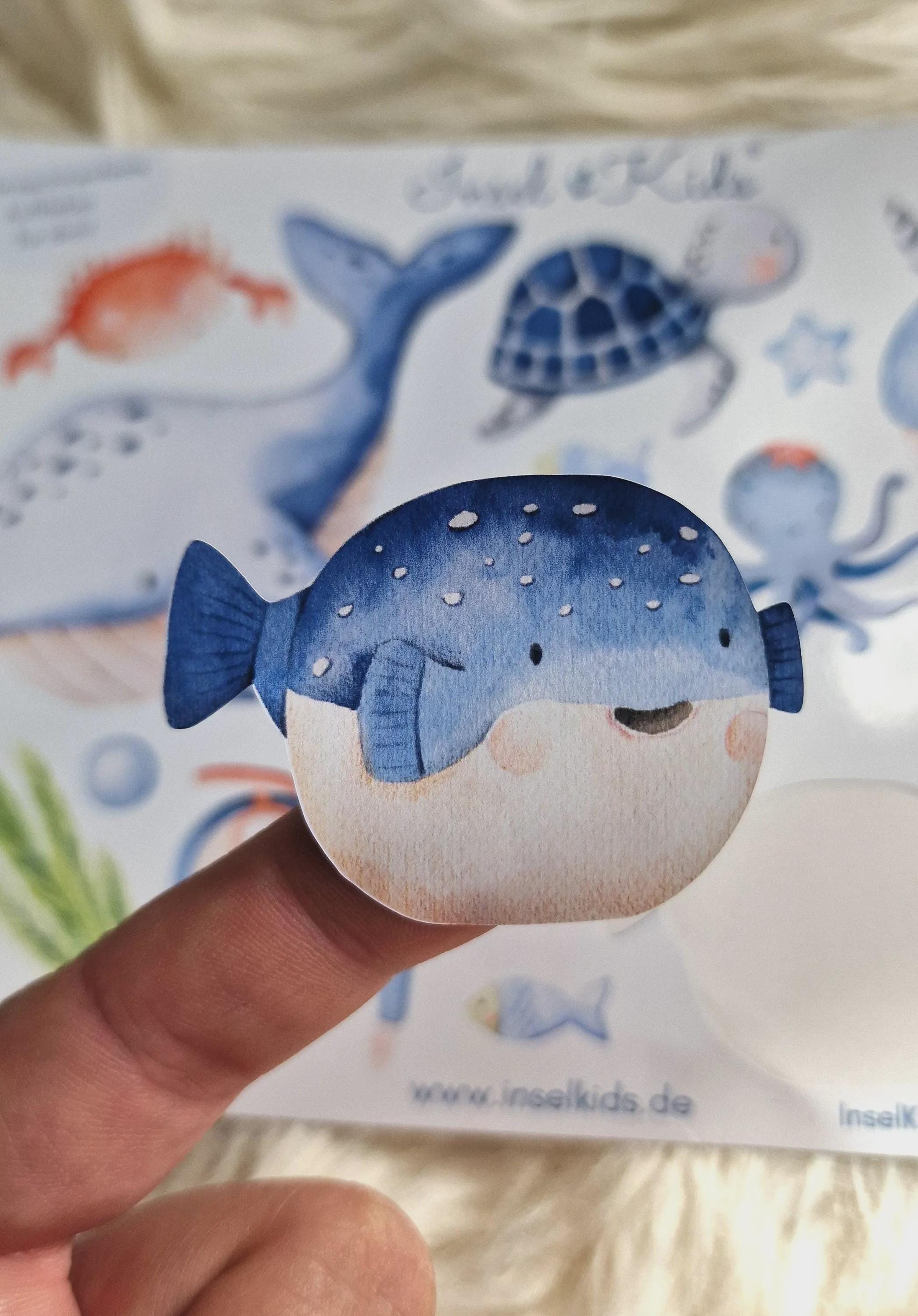 Sticker Meerestiere mit Namen – personalisiert & spülmaschinenfest – für Brotdose, Flasche, Schule und Kita – Stickers