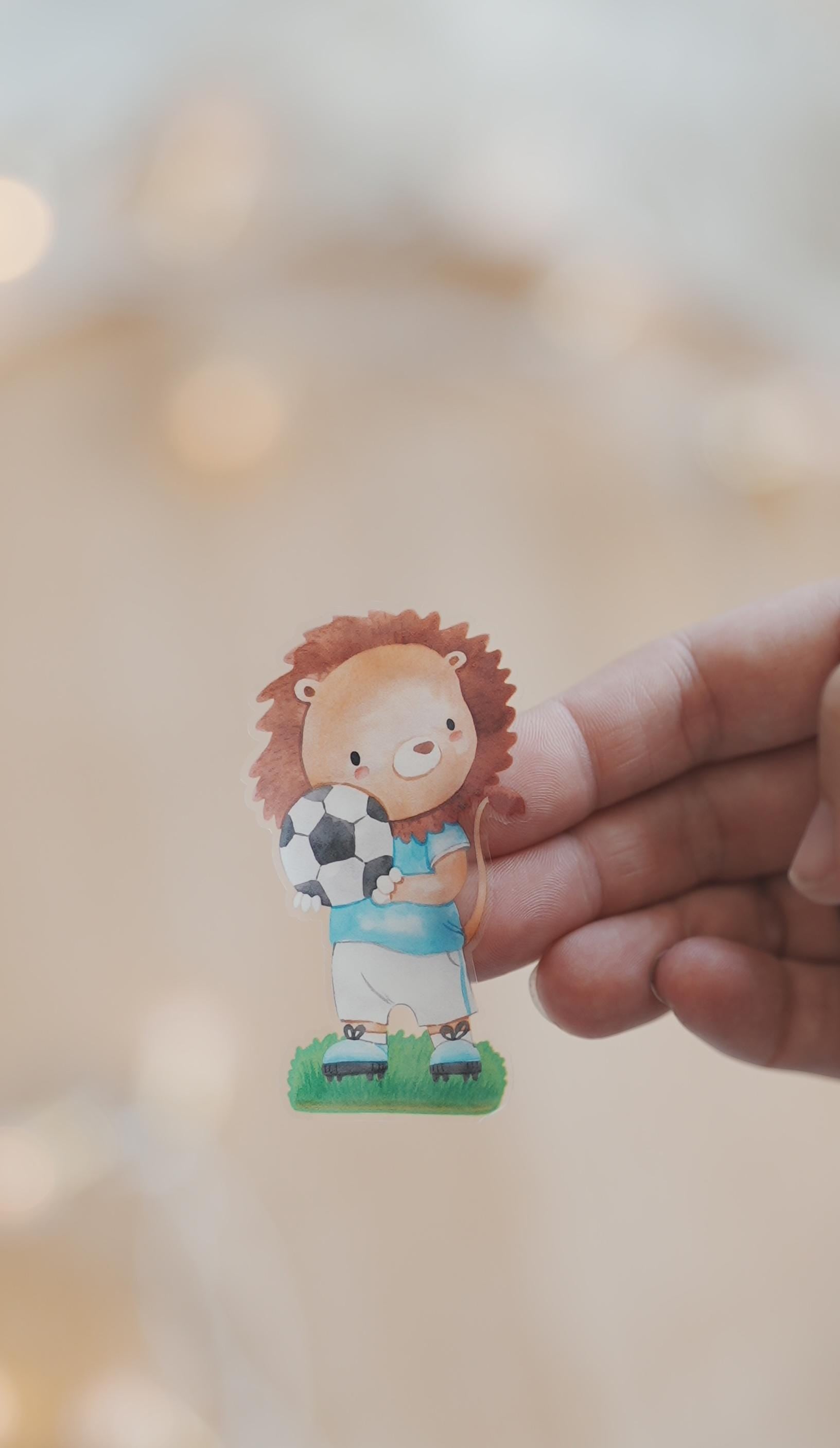 Fußball Sticker Tiere – personalisiert mit Name – wasserfest und spülmaschinenfest – für Brotdose, Kita & Schulstart – Stickers