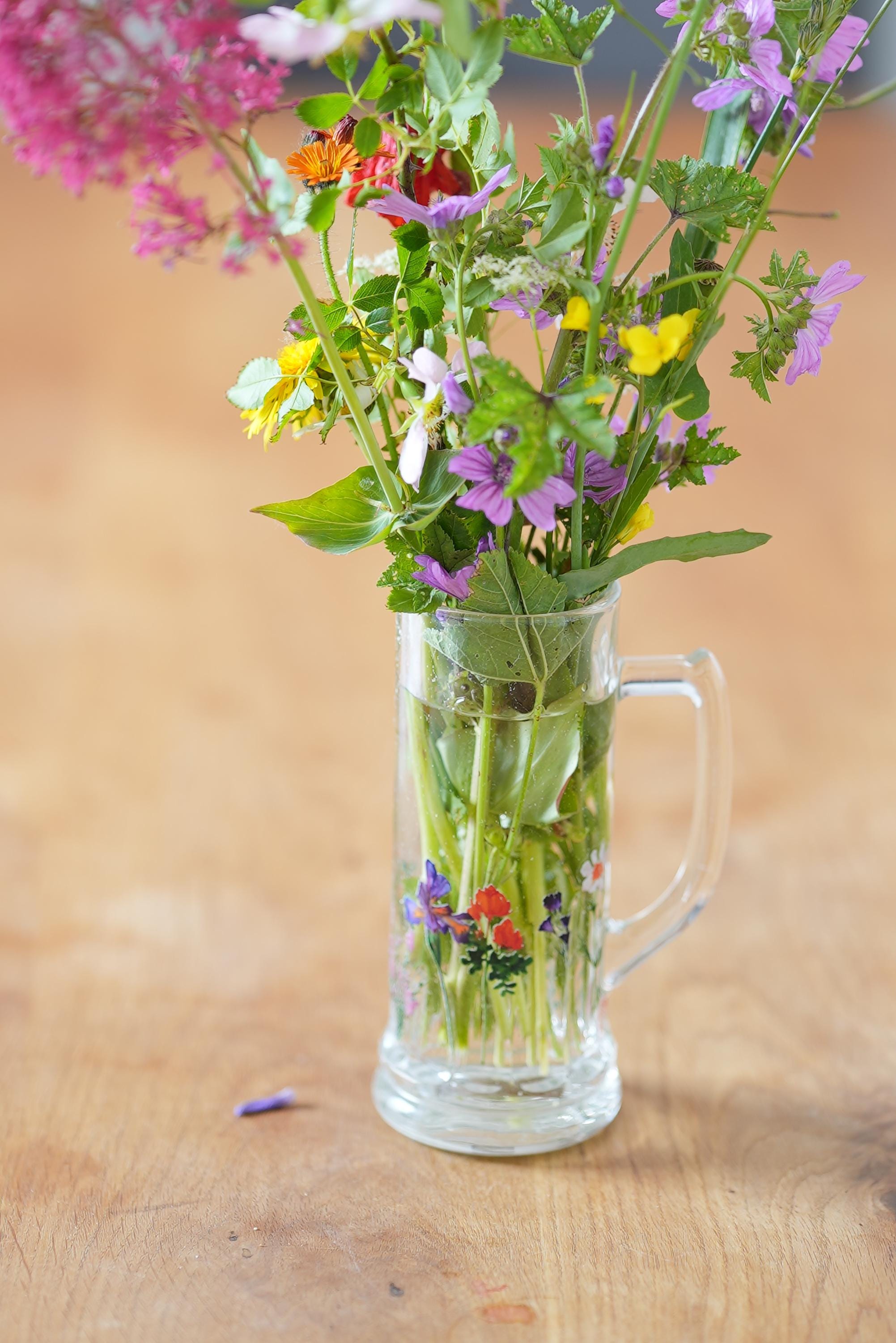 Wildblumen Sticker Set – wasserfest & spülmaschinenfest – Vinyl Aufkleber Boho Blumen – für Glas, Flasche, Brotdose und als Geschenk – Stickers