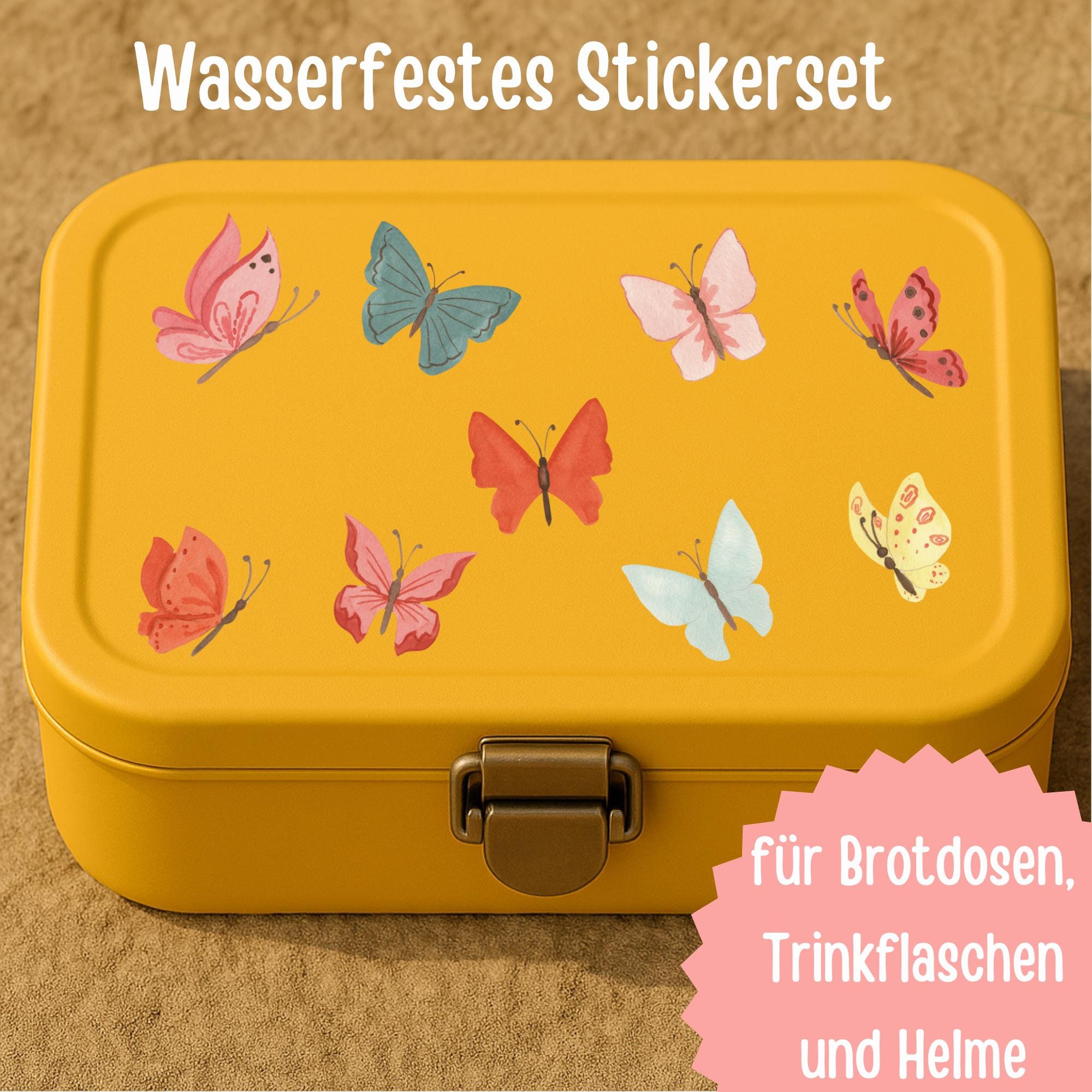 Sticker Schmetterling – wasserfest & spülmaschinenfest – Aufkleber für Brotdose, Flasche, Fahrrad – Geschenk Einschulung – Stickers