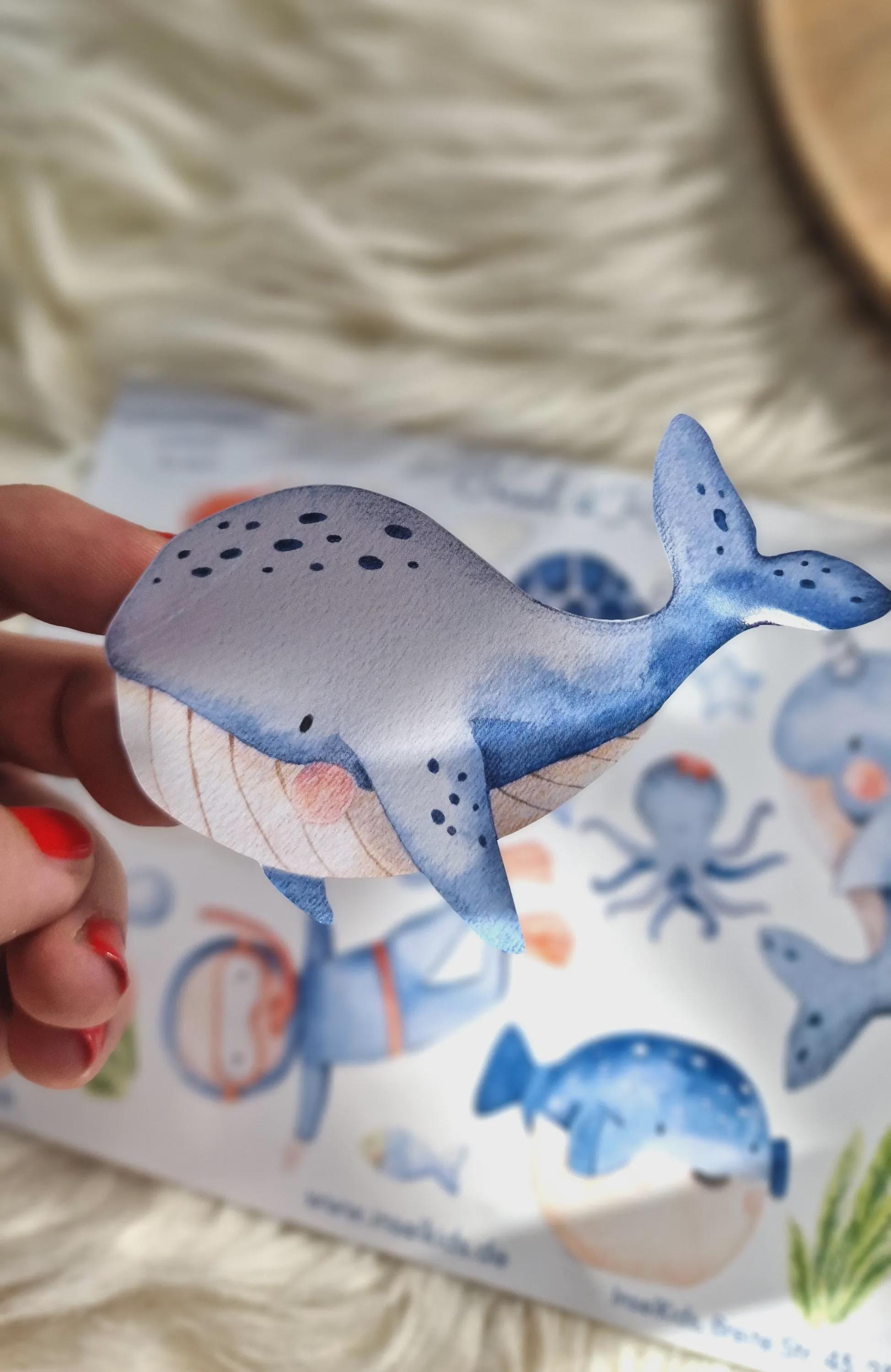 Sticker Meerestiere mit Namen – personalisiert & spülmaschinenfest – für Brotdose, Flasche, Schule und Kita – Stickers