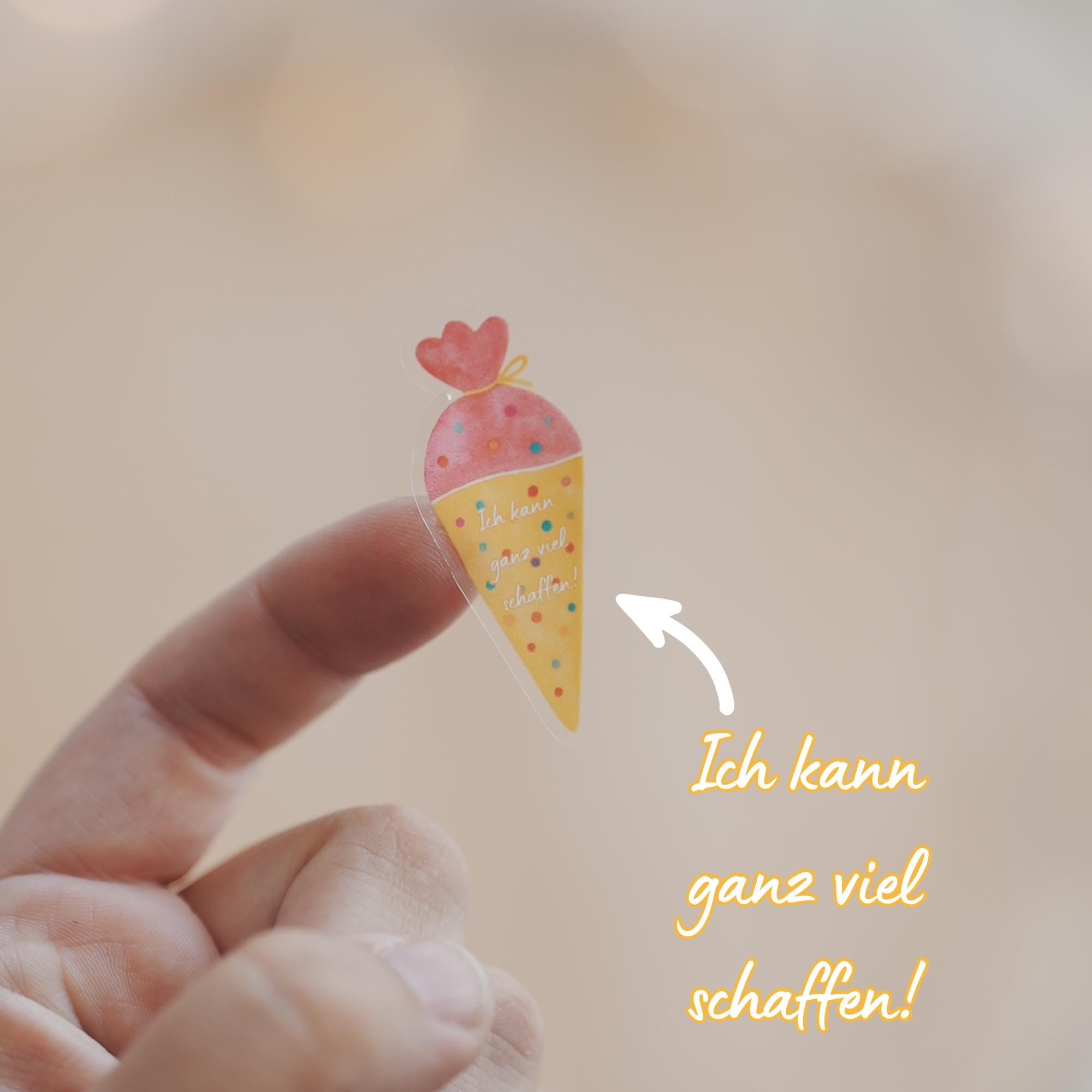 Sticker zur Einschulung – Mutmacher mit Affirmationen – wasserfest & bunt – für Schultüte, Geschenk oder Brotdose – Stickers