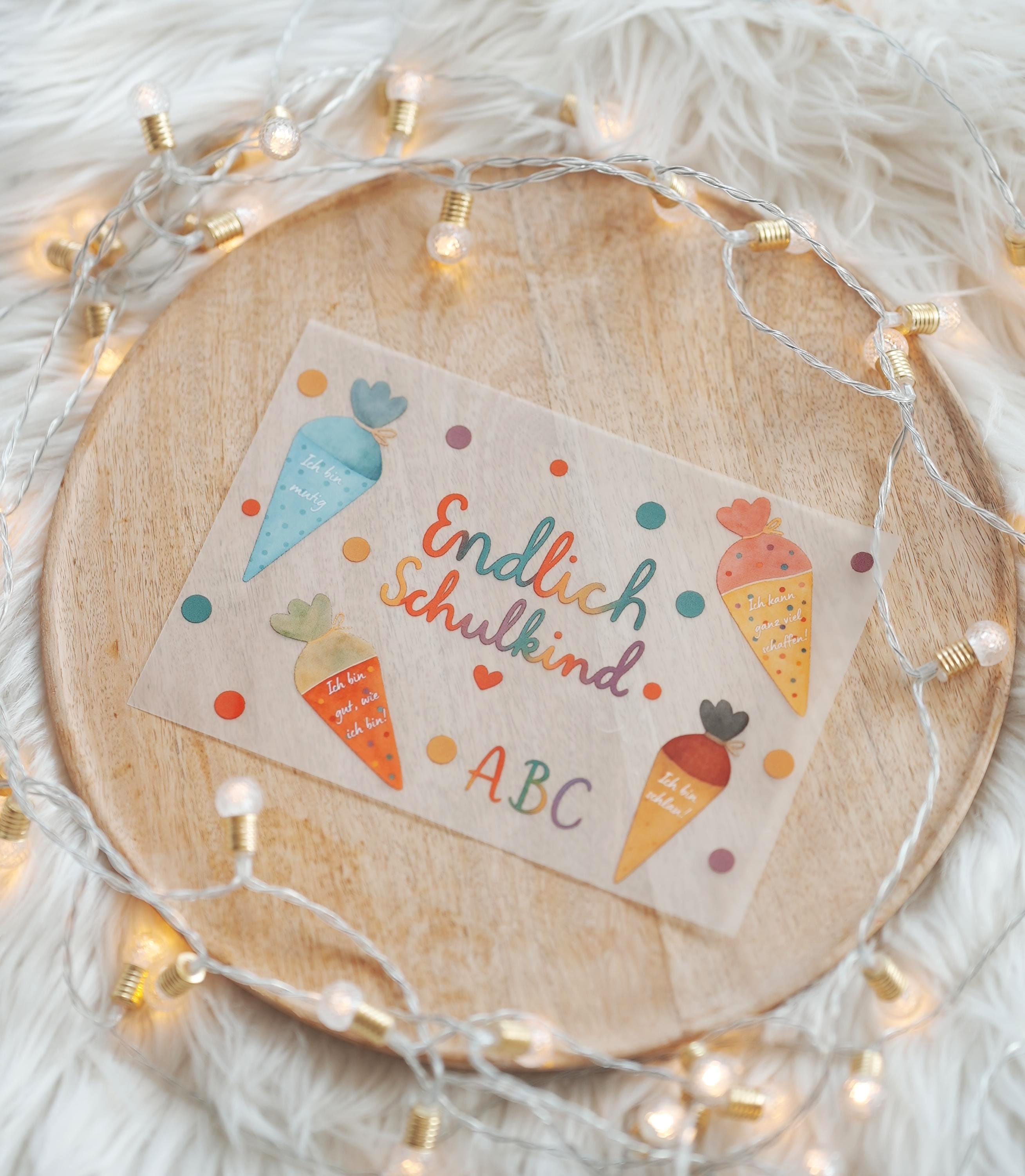 Bügelbild Einschulung Schul – DIY Aufbügler mit Affirmationen – zum Schulanfang – personalisierbar & bunt – und – Appliques & Patches