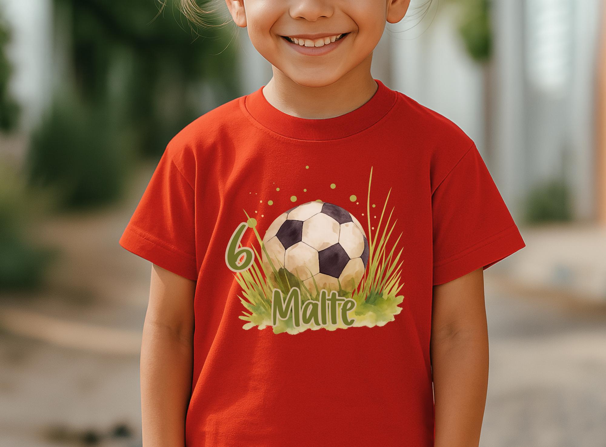 Geburtstagsshirt Fußball personalisiert – Shirt mit Name & Zahl – Trikot Motiv – geburtstag 6 Jahre – Fußball – T-shirts