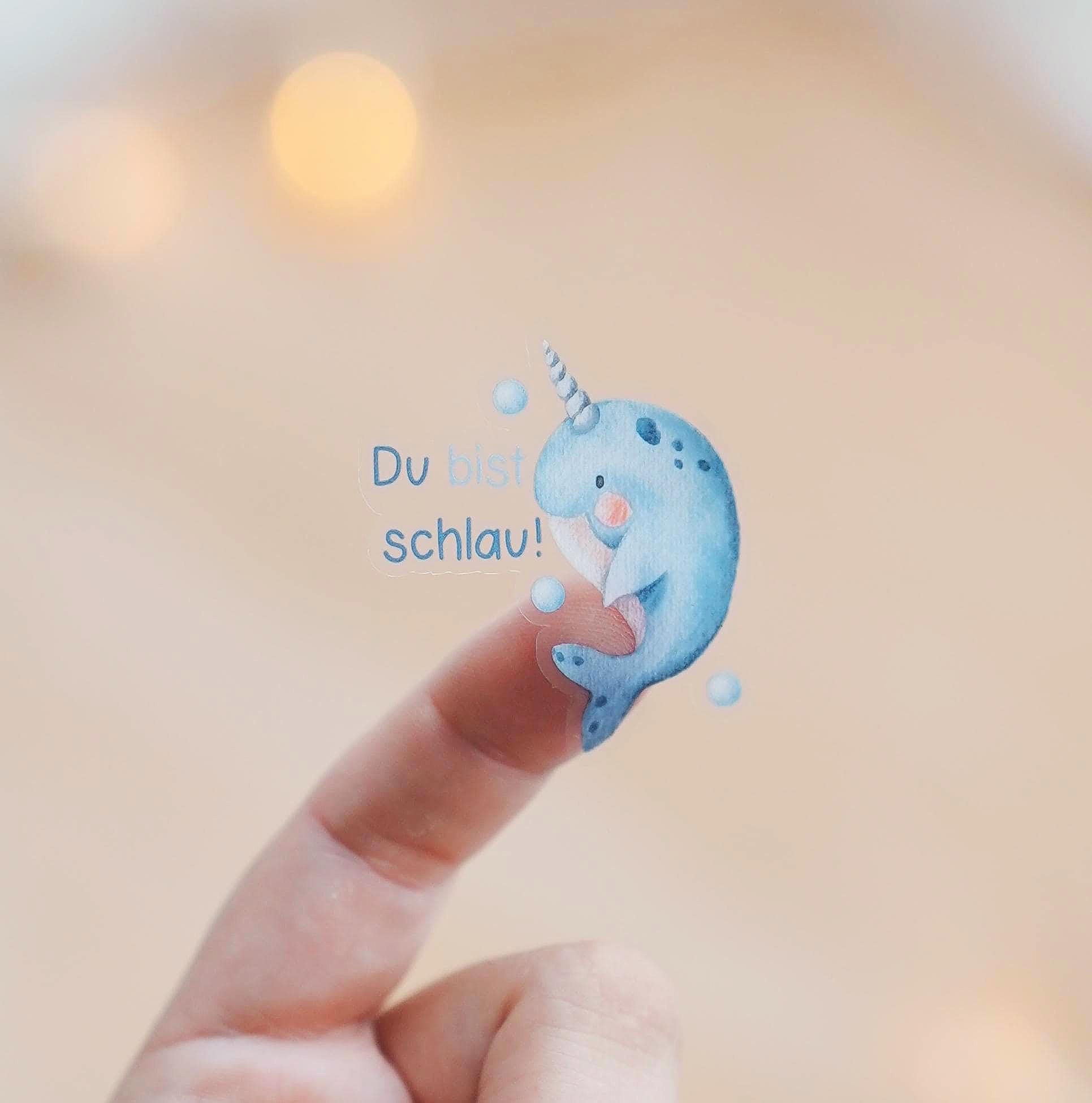 Mutmach Sticker für wasserfest – Affirmationssticker deutsch – Aufkleber Meerestiere – Sticker Einschulung Geschenk – Stickers