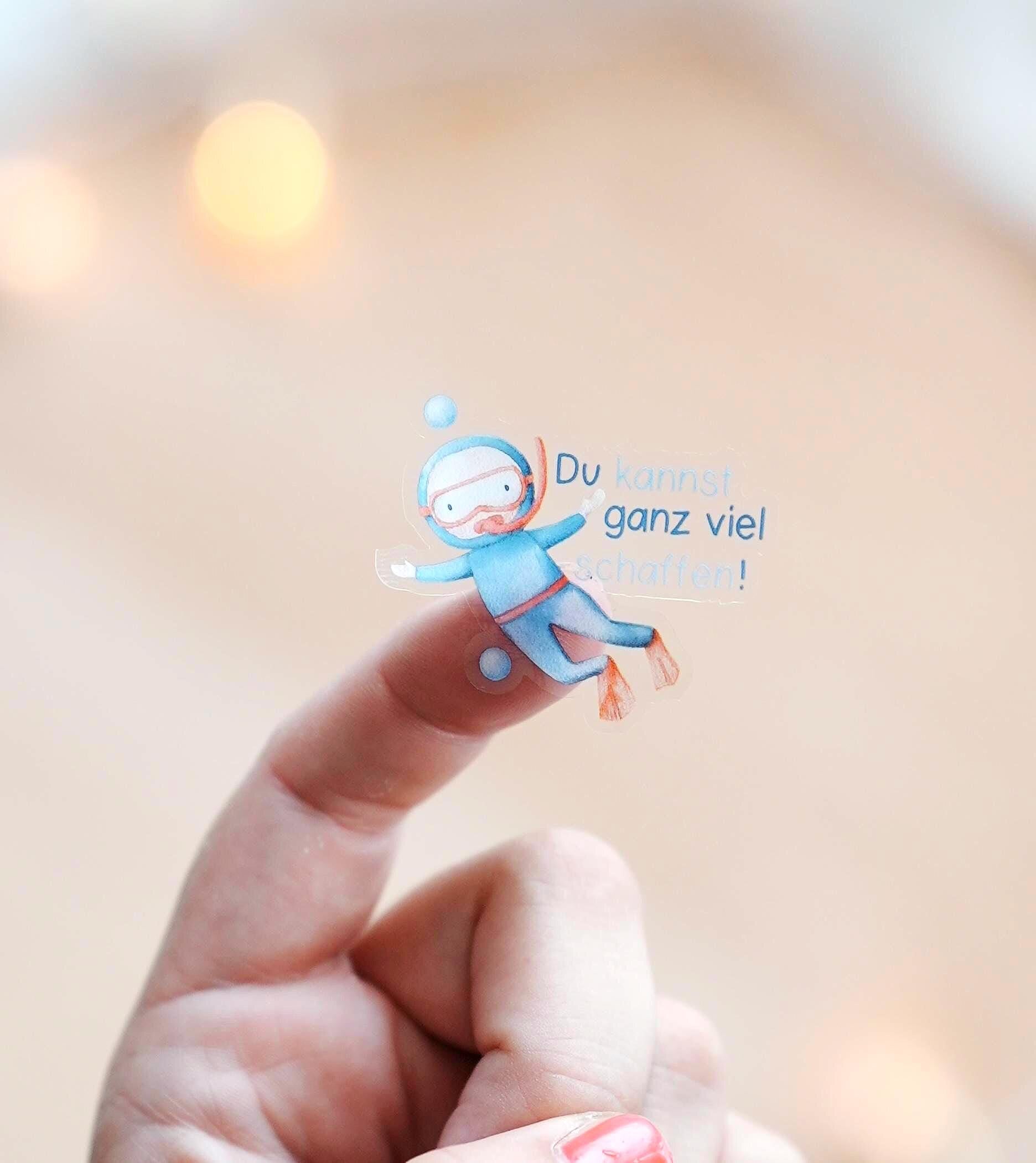 Mutmach Sticker für wasserfest – Affirmationssticker deutsch – Aufkleber Meerestiere – Sticker Einschulung Geschenk – Stickers