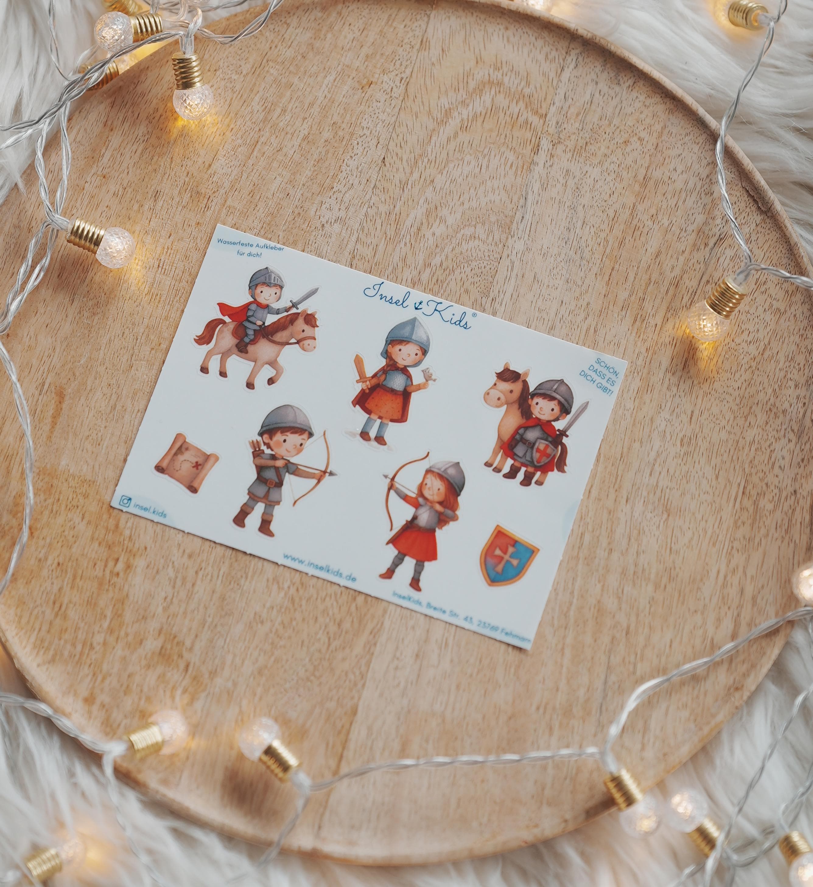 Ritter Sticker Set für – wasserfeste Aufkleber Mittelalter – Ritterburg, Bogen, Pferd – Aquarell Sticker A6 A5 A4 – Stickers