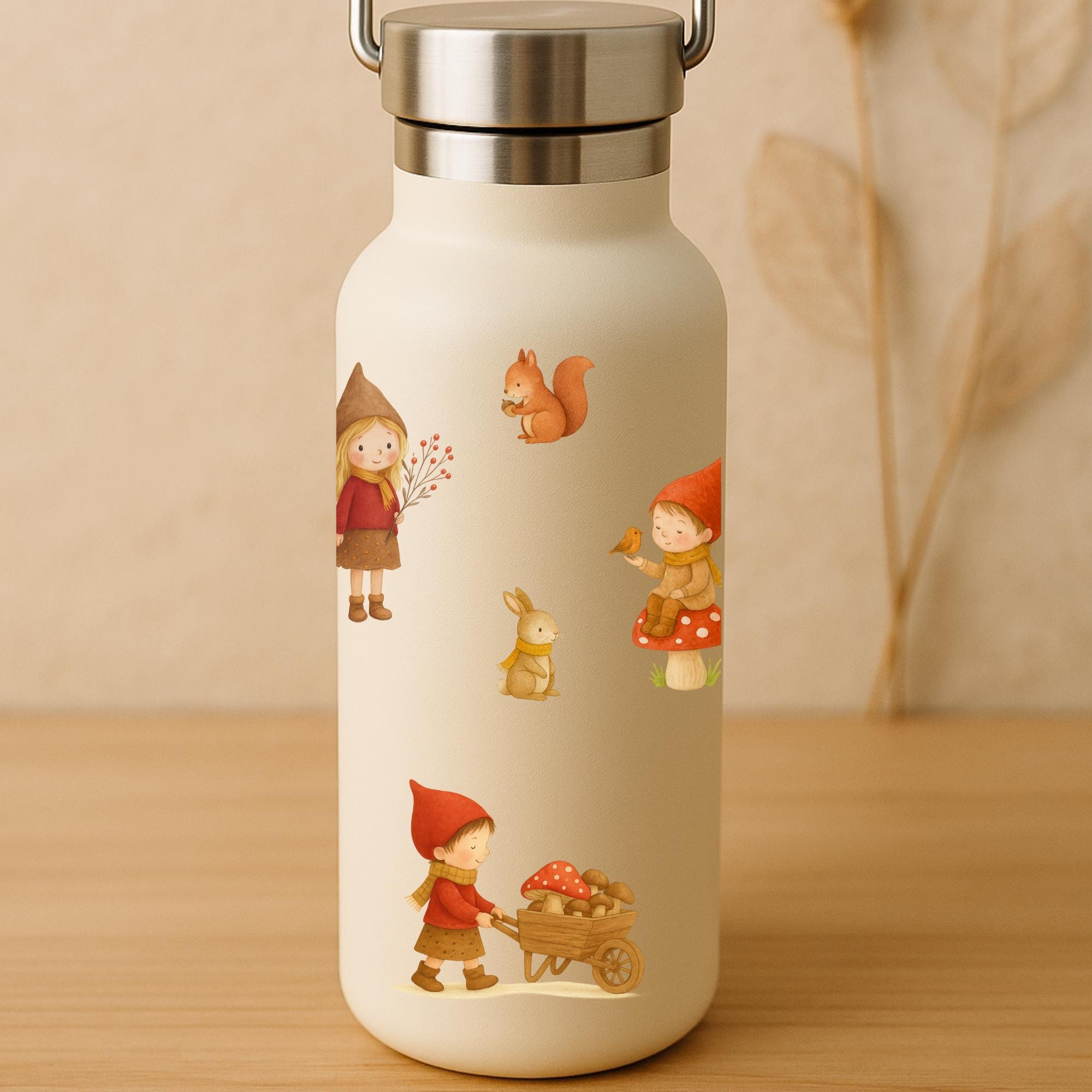 Herbst Sticker Waldkinder – wasserfeste Aufkleber für Windlichter & DIY – Deko Glas Herbst – Vinyl Sticker Set zum Basteln und Verschenken – Stickers