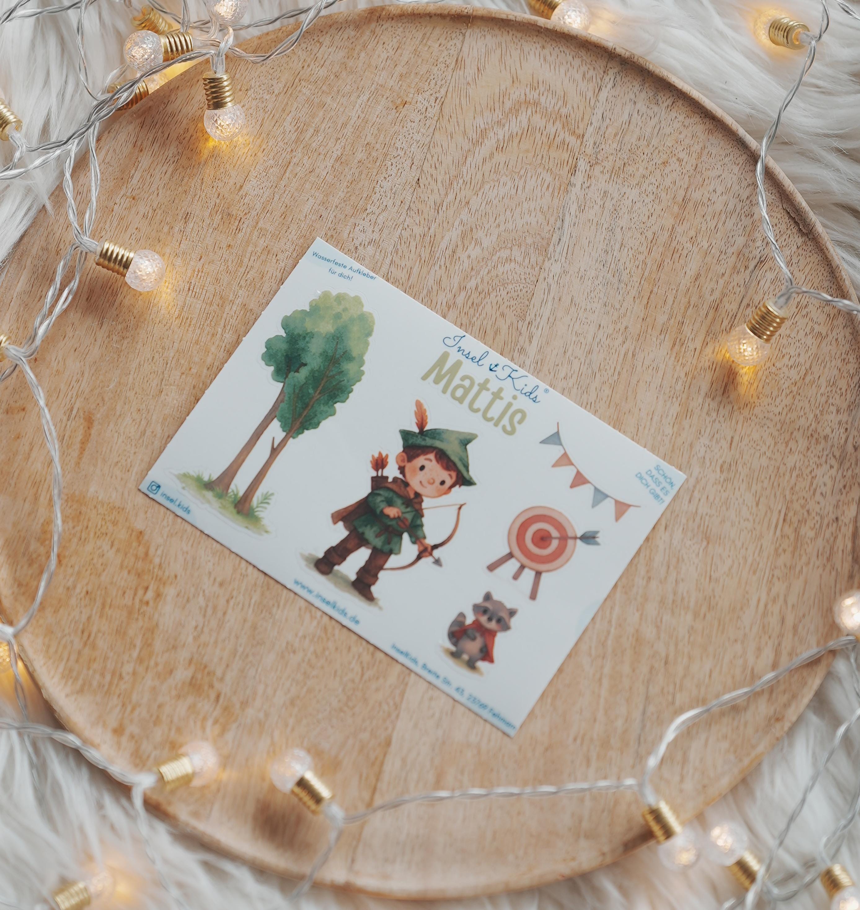 Sticker Set personalisiert – Robin Hood mit Bogen – wasserfest für Brotdose, zimmer & Mottoparty n – Stickers