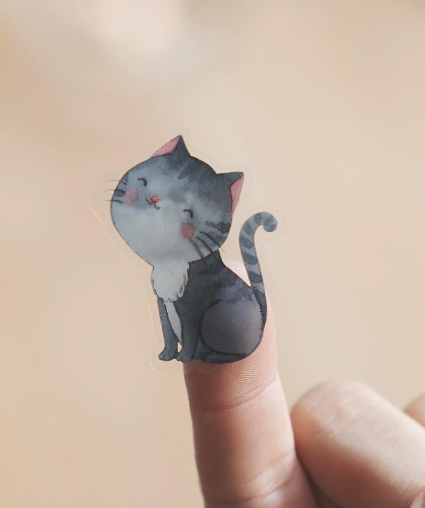 Katzen Sticker mit Namen – personalisiert & spülmaschinenfest – wasserfeste Aufkleber Kinder – Geschenk Idee Brotdose Kita Schule – Stickers