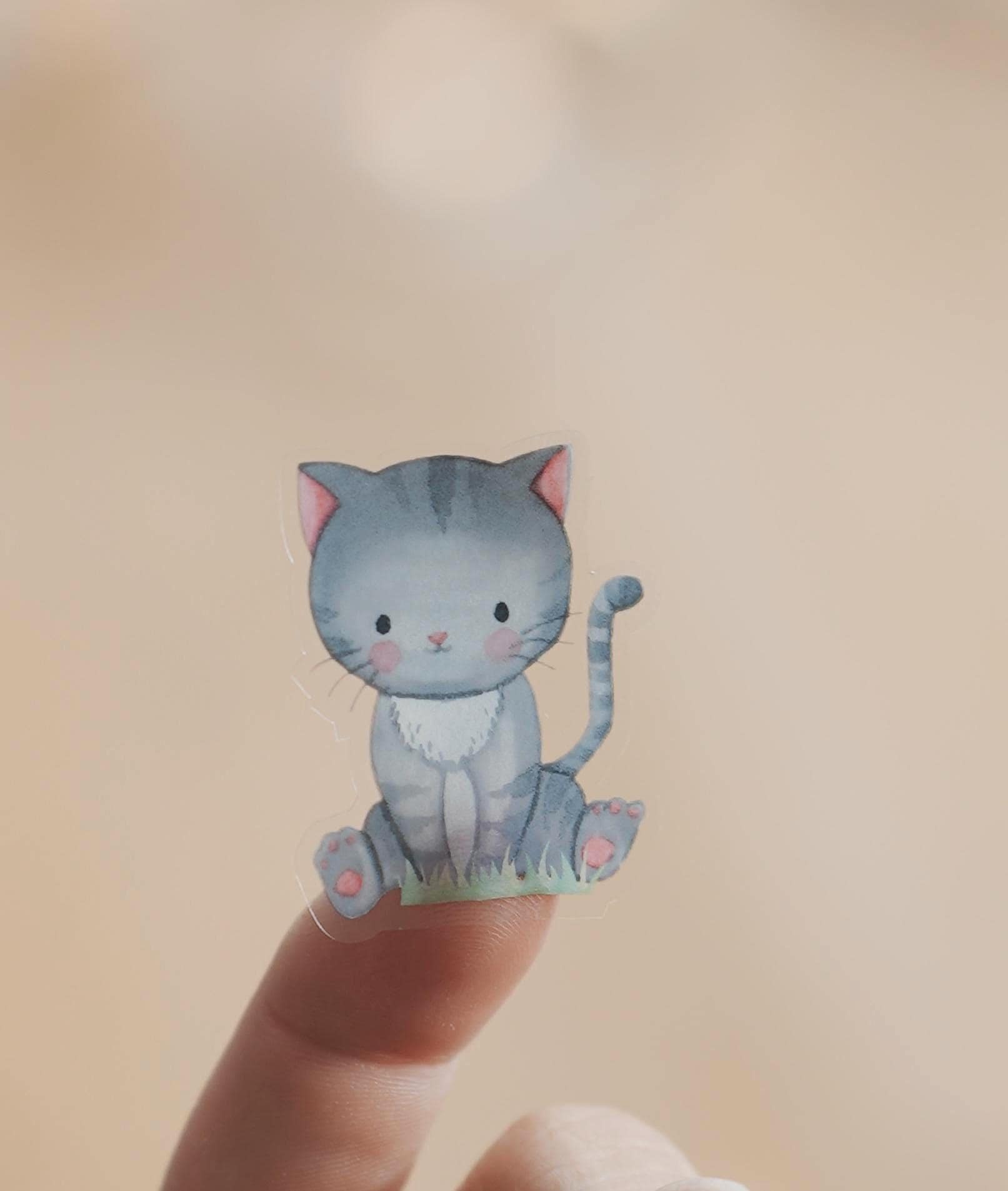 Katzen Sticker mit Namen – personalisiert & spülmaschinenfest – wasserfeste Aufkleber Kinder – Geschenk Idee Brotdose Kita Schule – Stickers