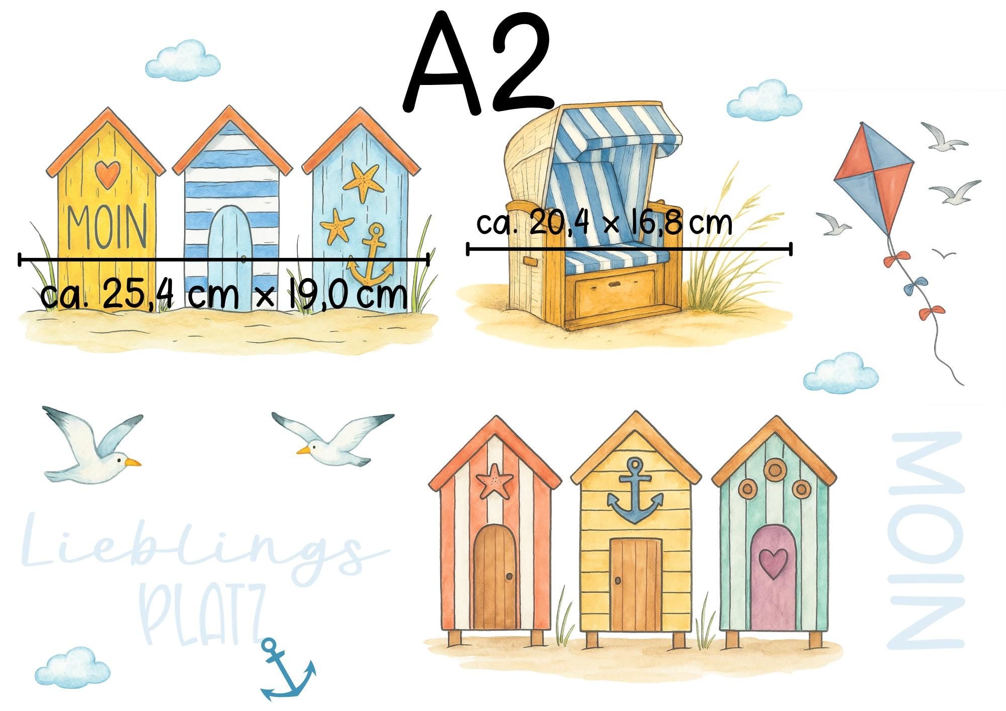Fensterbild Strandhaus – wiederverwendbar & statisch haftend – maritime Deko Fenster Küche, Bad, Flur, Lieblingsplatz –