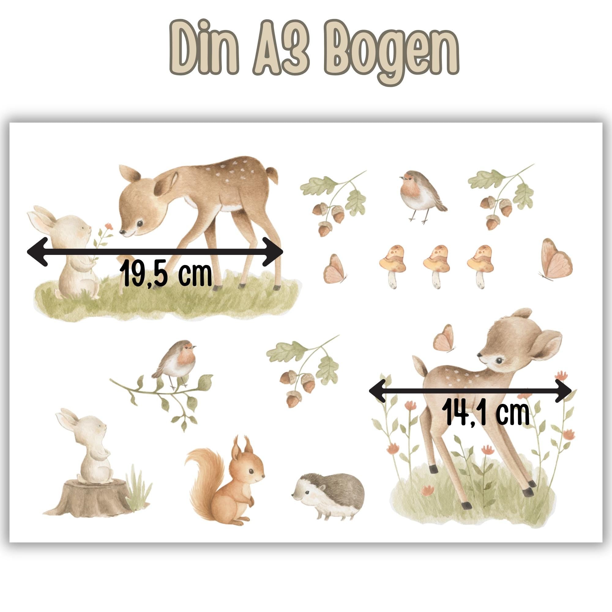 Fensterbilder Waldtiere mit Reh, Eichhörnchen und Igel – statisch haftend & wiederverwendbar – Herbstdeko Fenster Set –