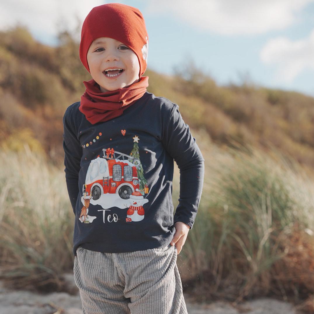 Feuerwehr Weihnachts Shirt – personalisiertes Langarmshirt mit Name – Nikolaus Shirt n – Weihnachtsshirt Feuerwehr – T-shirts