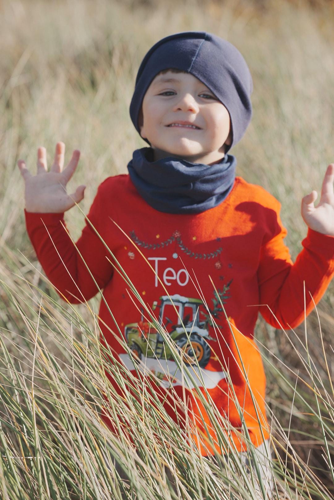 Weihnachtsshirt Traktor – personalisiertes Weihnachtsoutfit mit Name – Trecker Shirt für n & – Langarmshirt Weihnachten – T-shirts