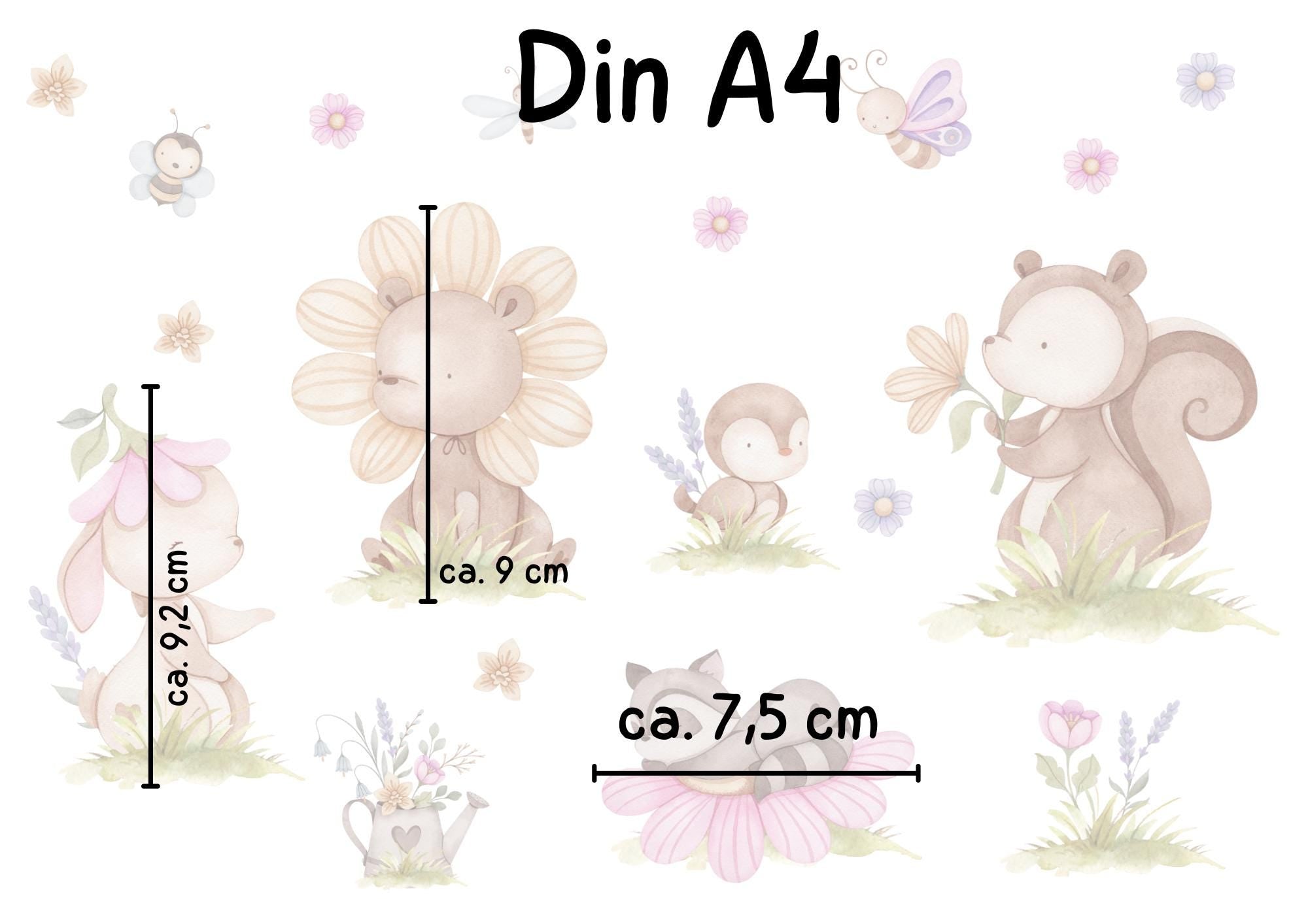Fensterbild Frühling mit Tieren & Blumen – statisch haftende Fensterdeko – wiederverwendbar –
