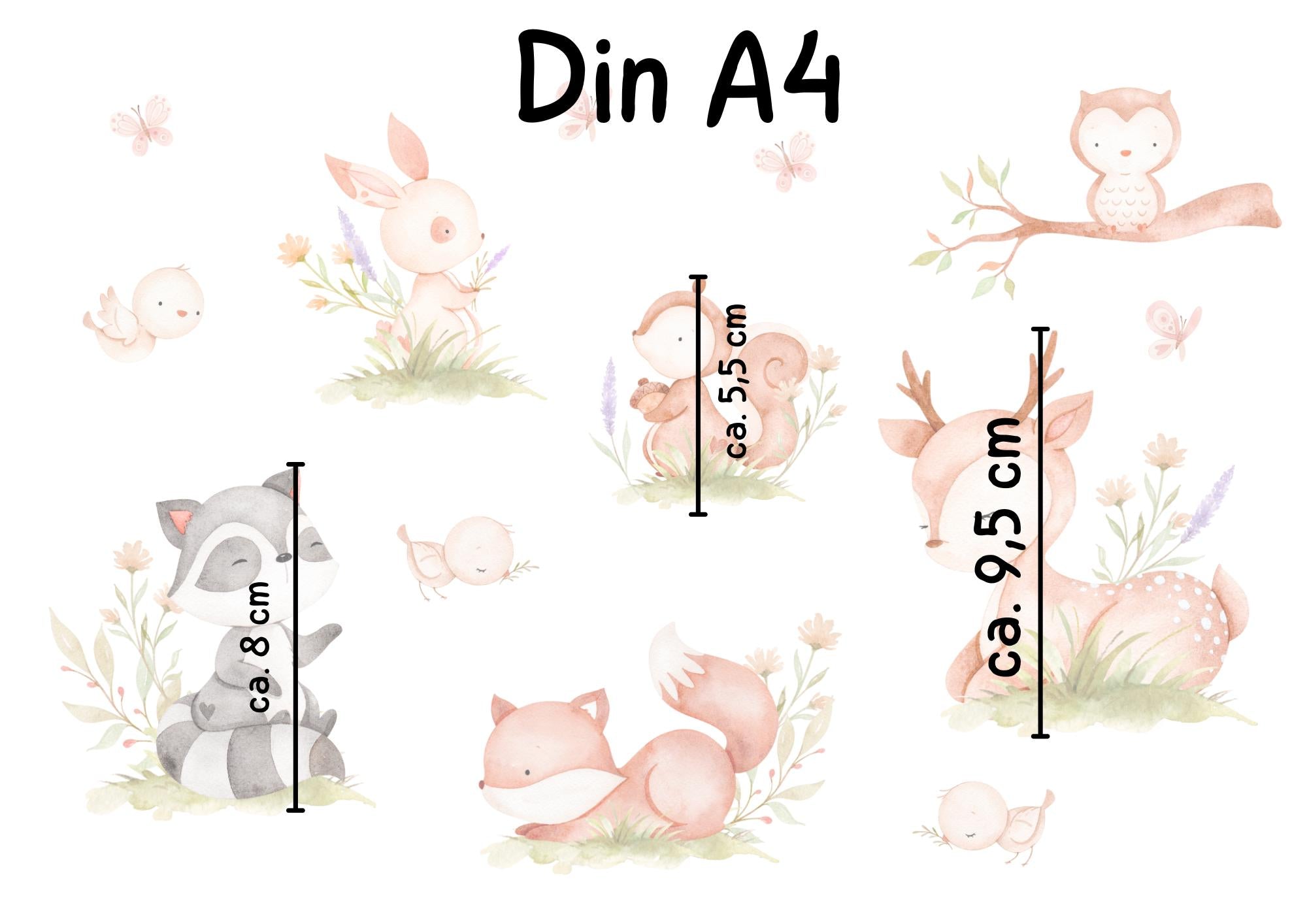 Fensterdeko Frühling – Fensterbild mit Waldtieren, sanfte Frühlingsdeko fürs zimmer –