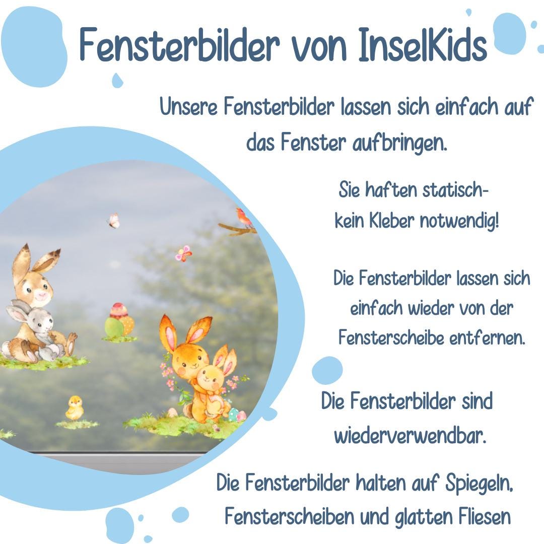 Oster-Fensterbilder Hasen –