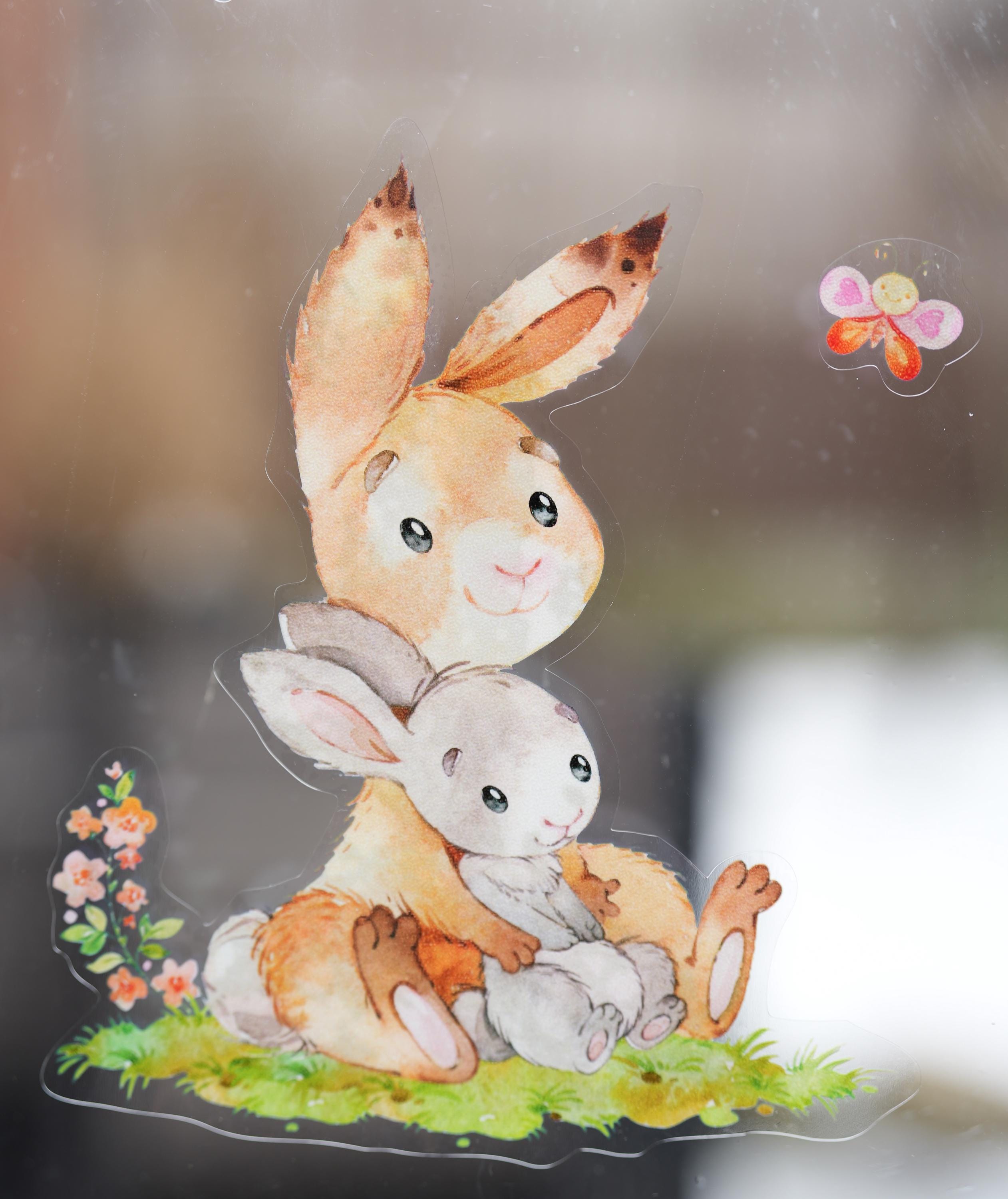 Oster-Fensterbilder Hasen –