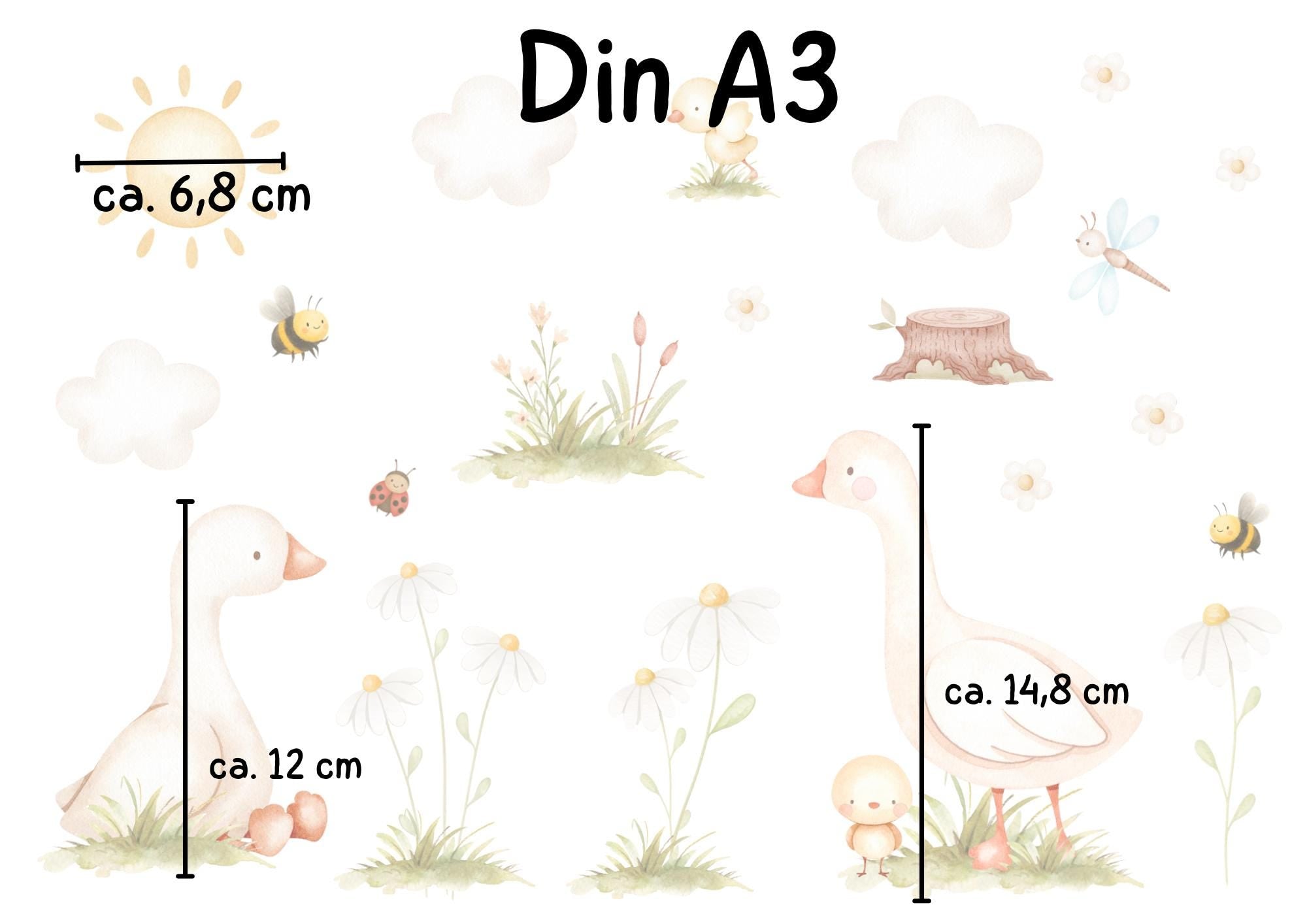 Fensterbild Frühling mit Gans & Küken –