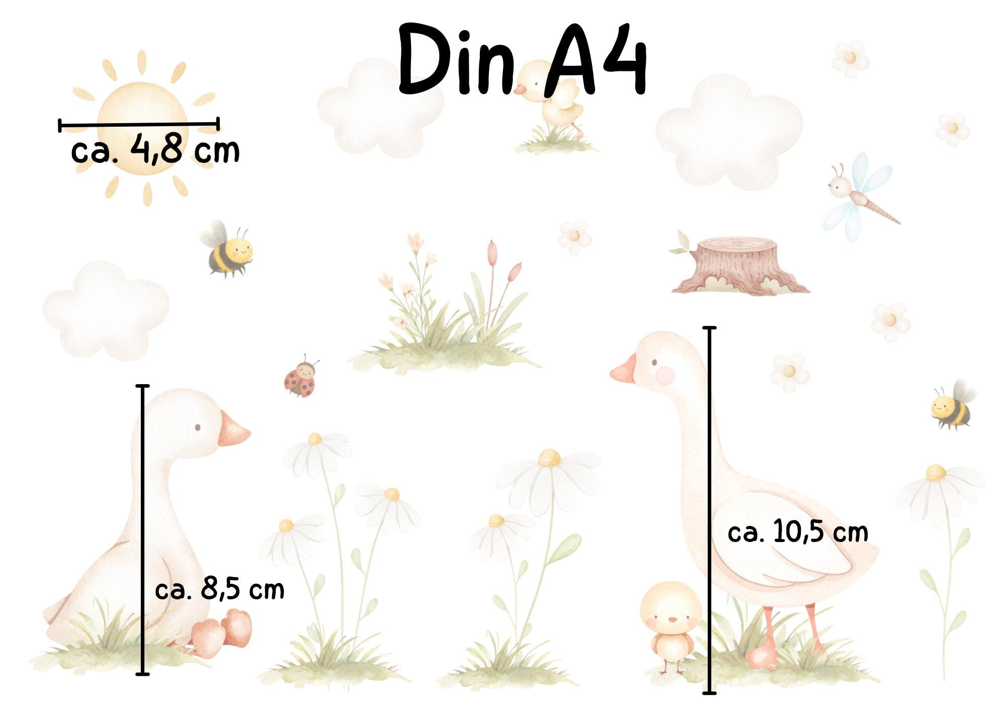Fensterbild Frühling mit Gans & Küken –