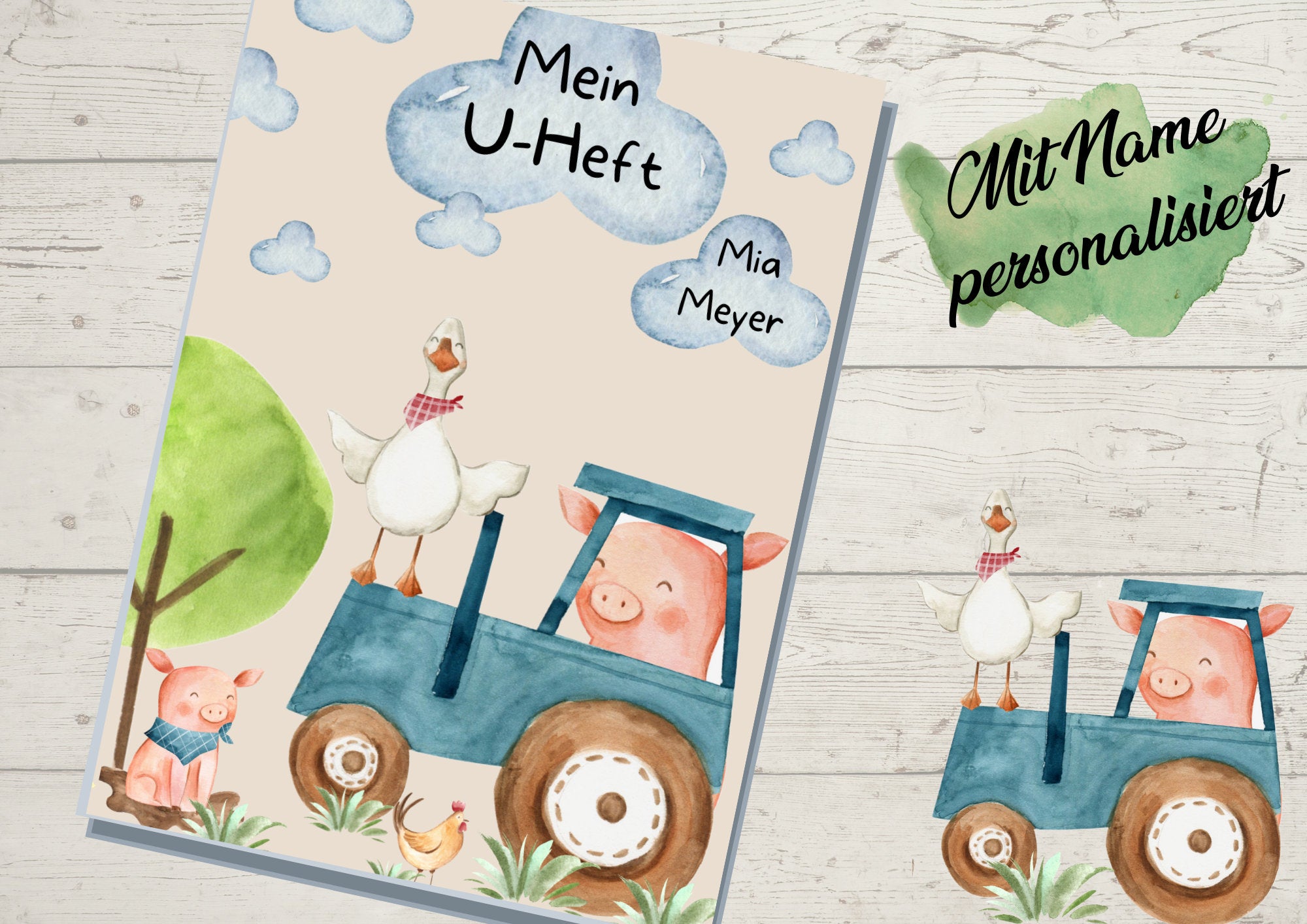 Schutzhülle für U-Heft Traktor Trecker Bauernhof