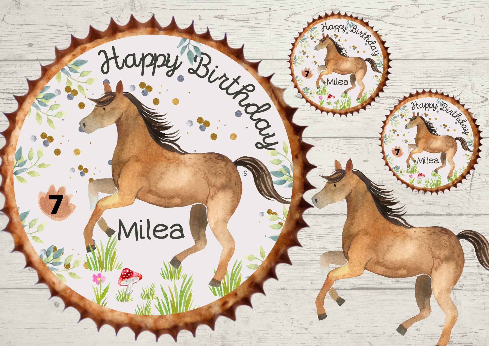 Muffinaufleger Fondant Geburtstag Pferd Pony