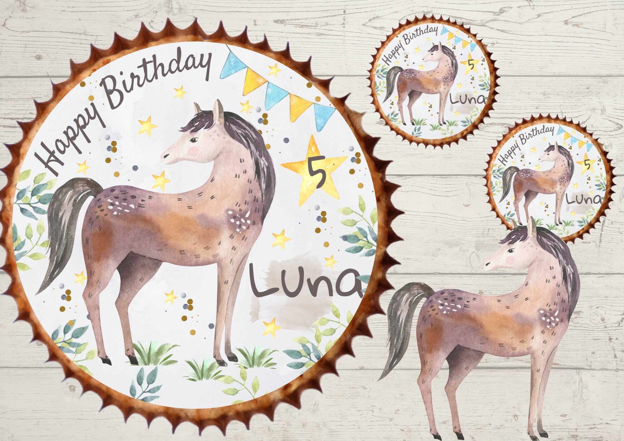 Muffinaufleger Fondant Geburtstag Pferd Reiterin Pferde Pony