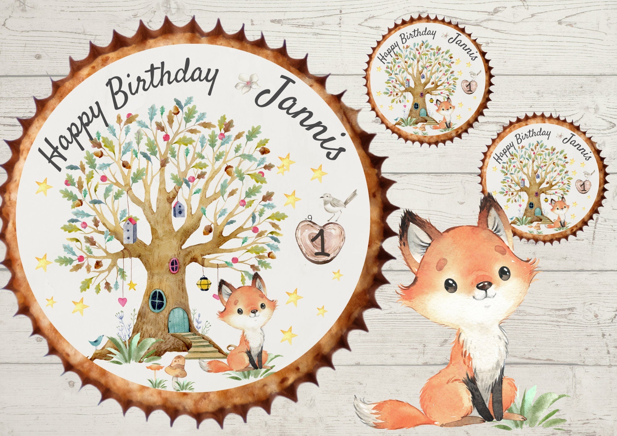 Muffinaufleger Fondant Geburtstag Fuchs