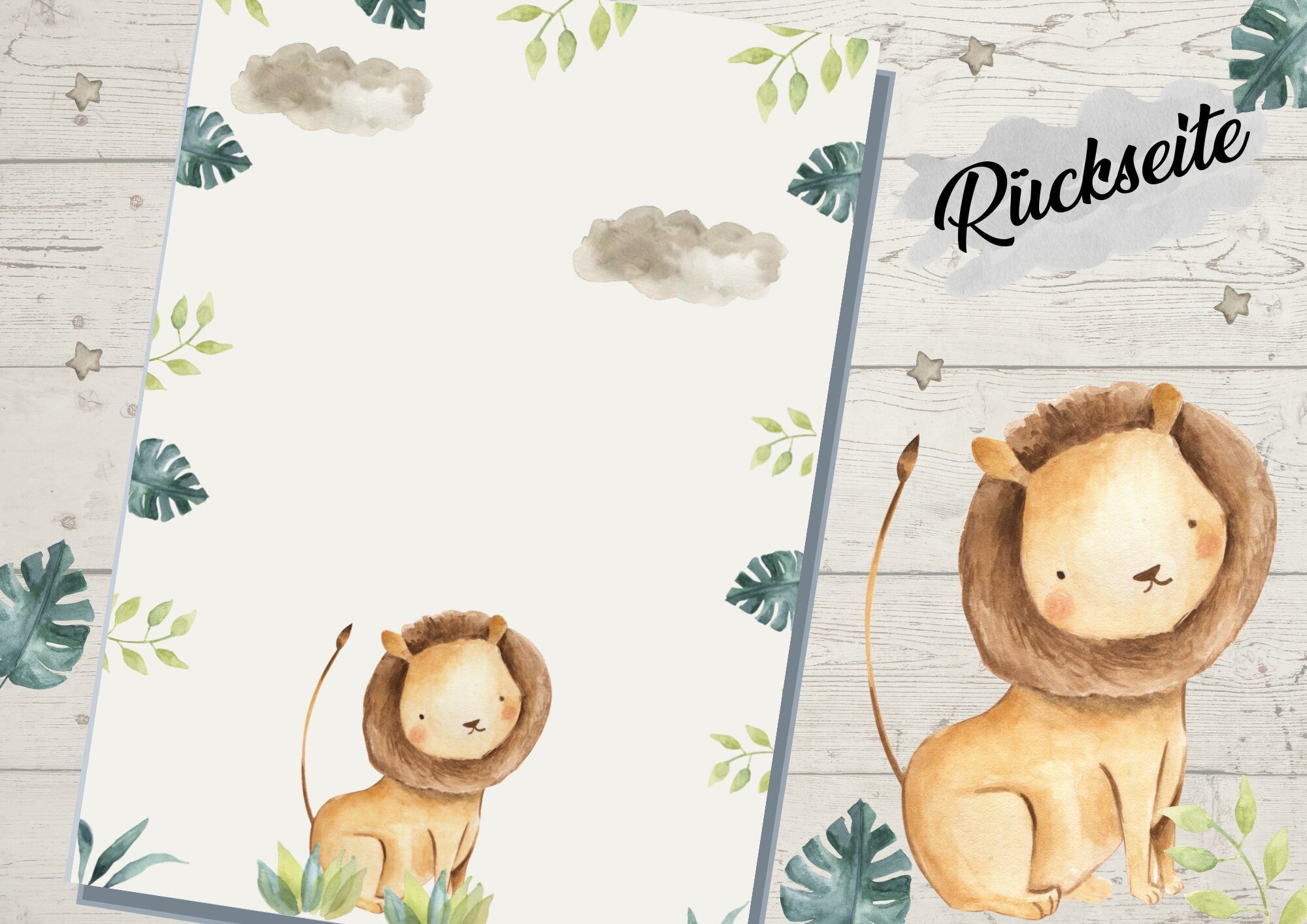 Schutzhülle für U-Heft Elefant Löwe Dschungel