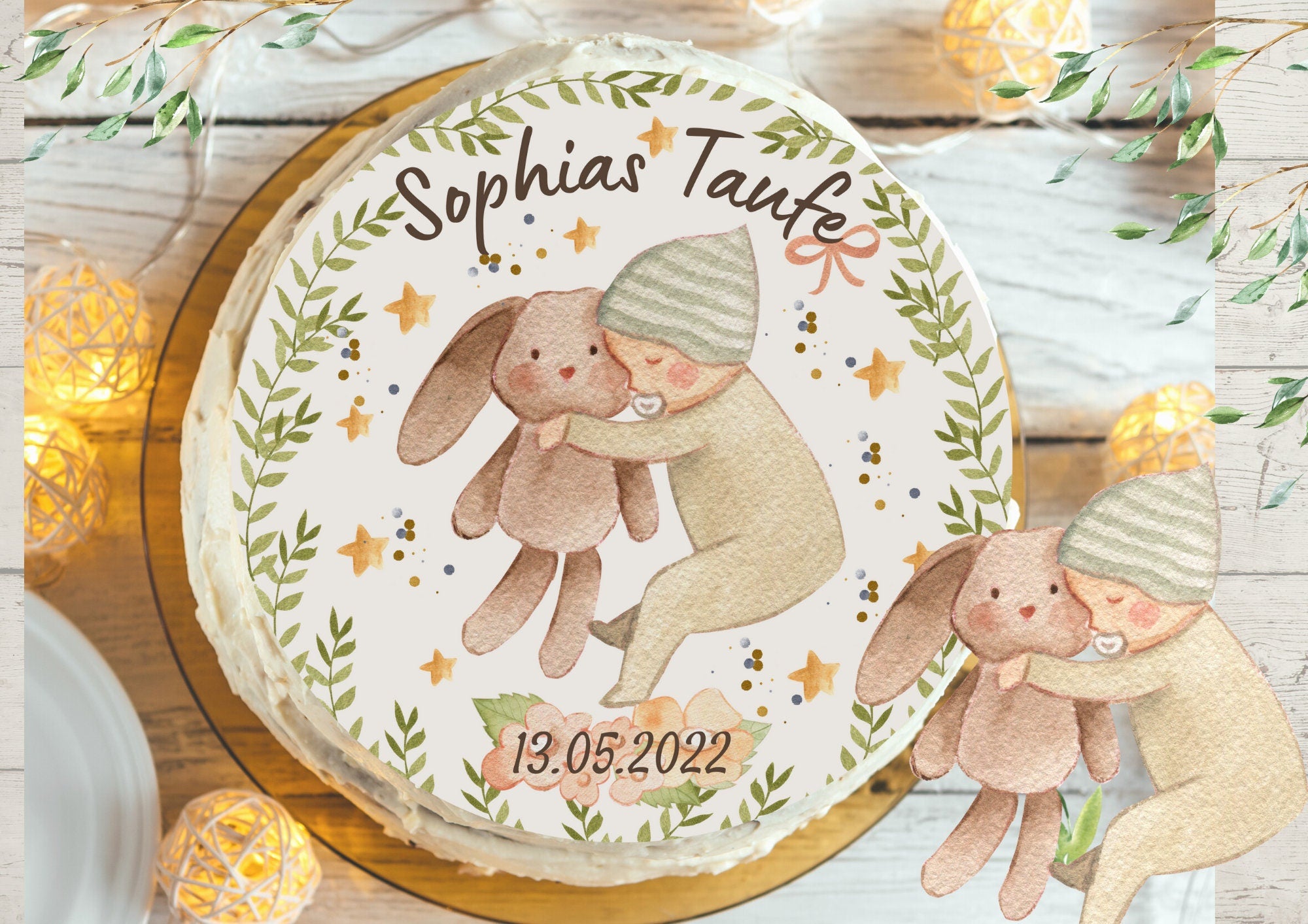 Tortenaufleger Tortendeko Fondant Taufe Baby