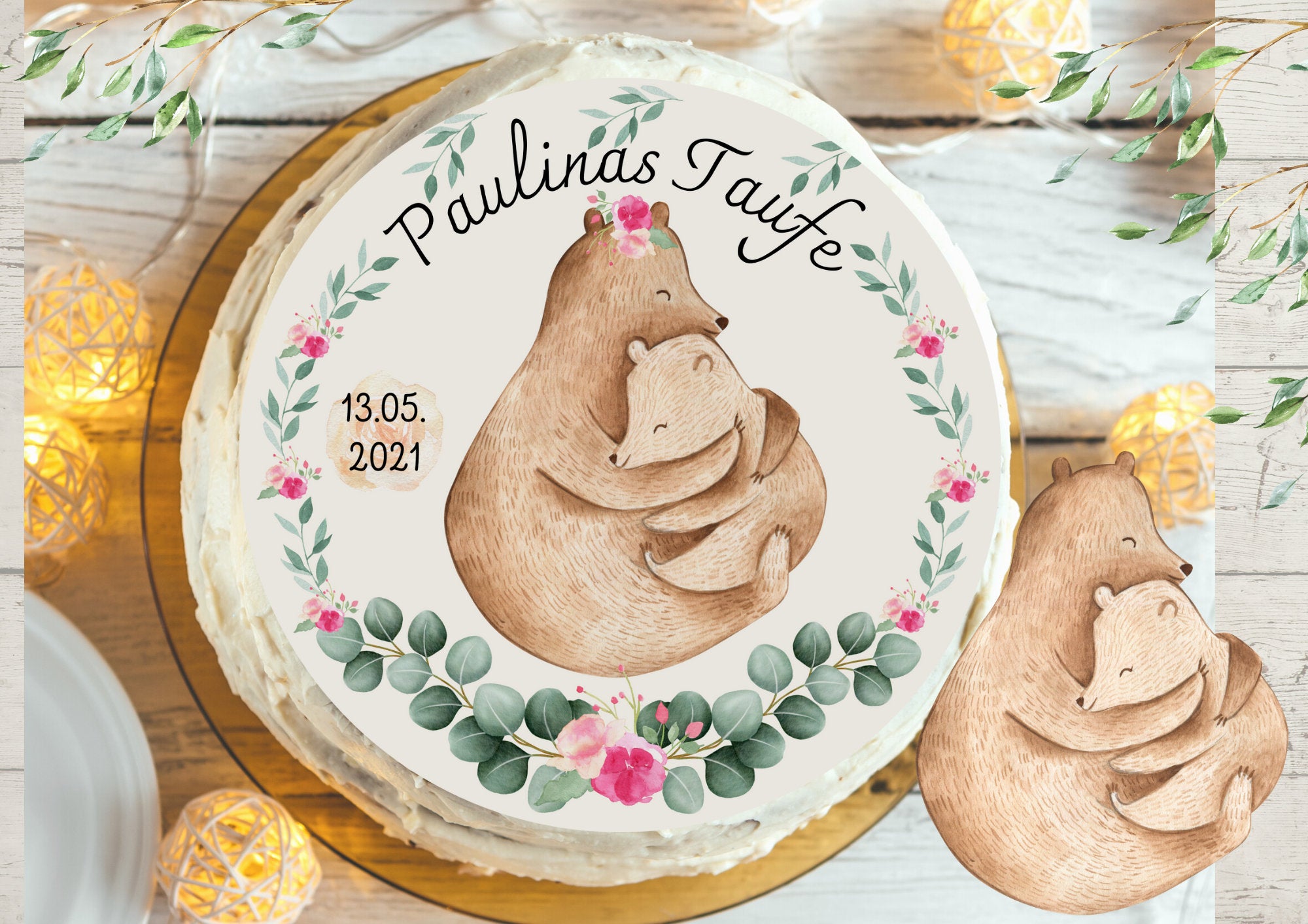 Tortenaufleger Lebensbaum Fondant Taufe