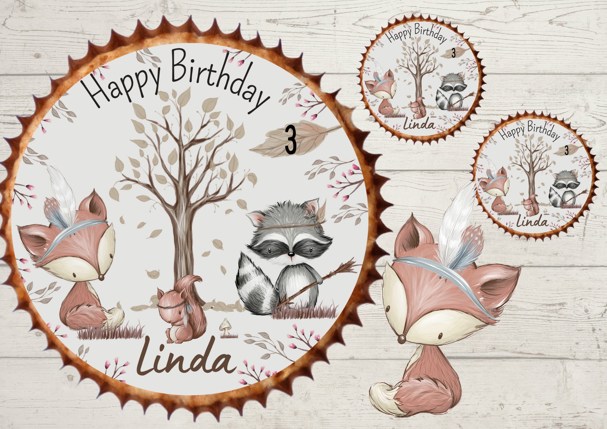 Muffinaufleger Muffin Fondant Geburtstag Waldtiere Fuchs