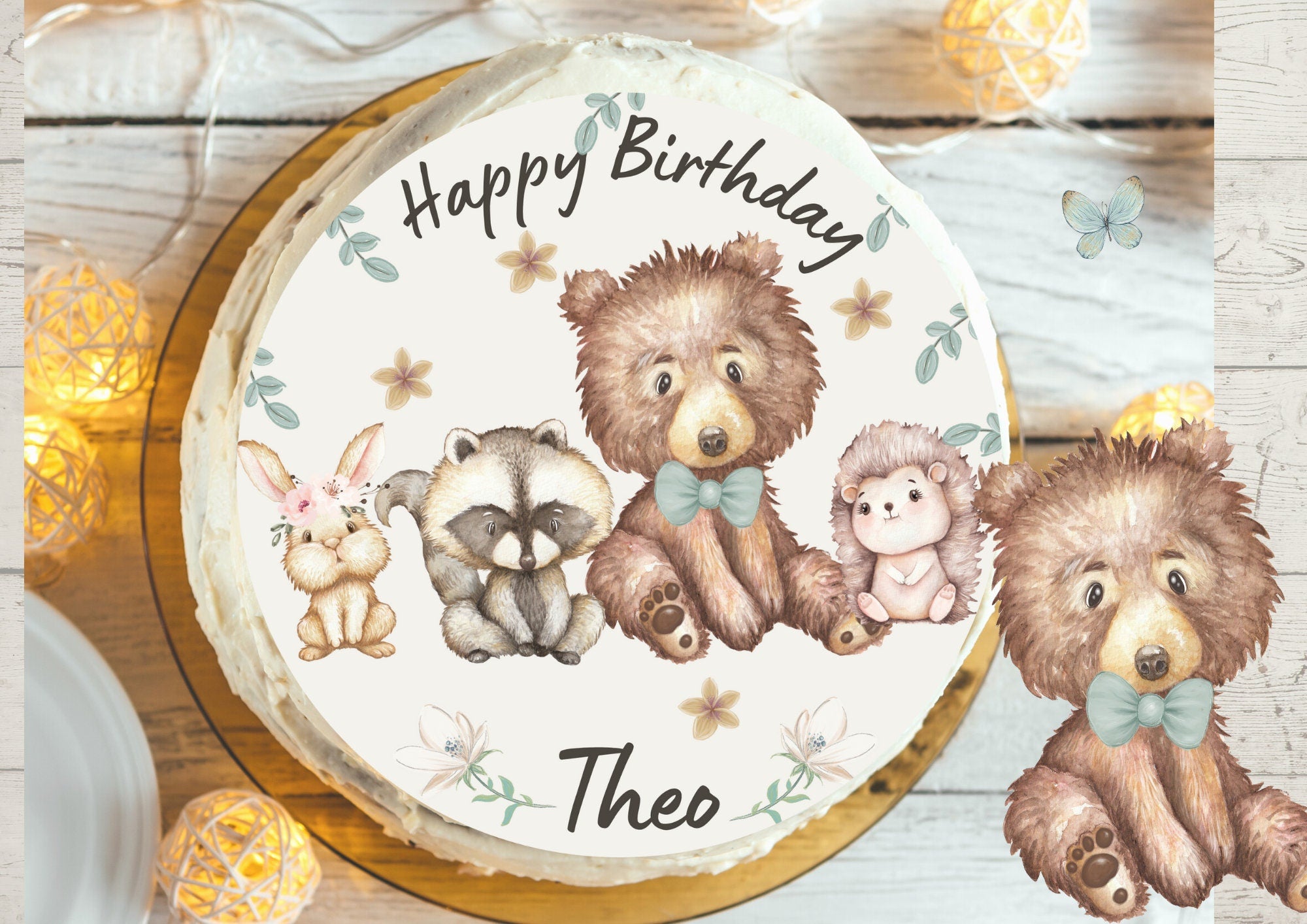 Tortenaufleger Fondant Geburtstag Fuchs Waldtiere