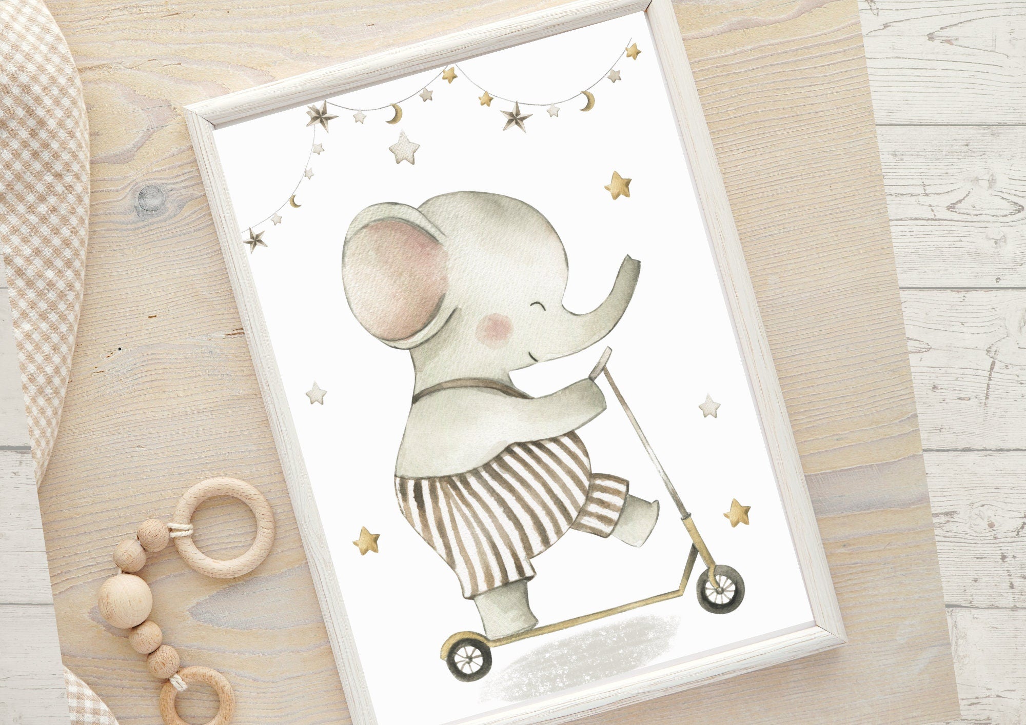 Kunstdruck für das zimmer Babyzimmer Wandbilder Wanddeko Poster Druck Zirkus Magie Fuchs Elefant Magic Waldtiere