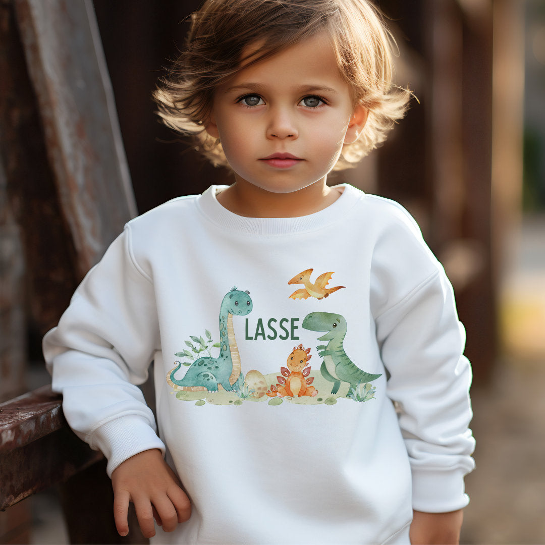 Pullover Sweatshirt Sweater personalisiert Kinderpullover Babypullover Pulli Dino Dinosaurier
