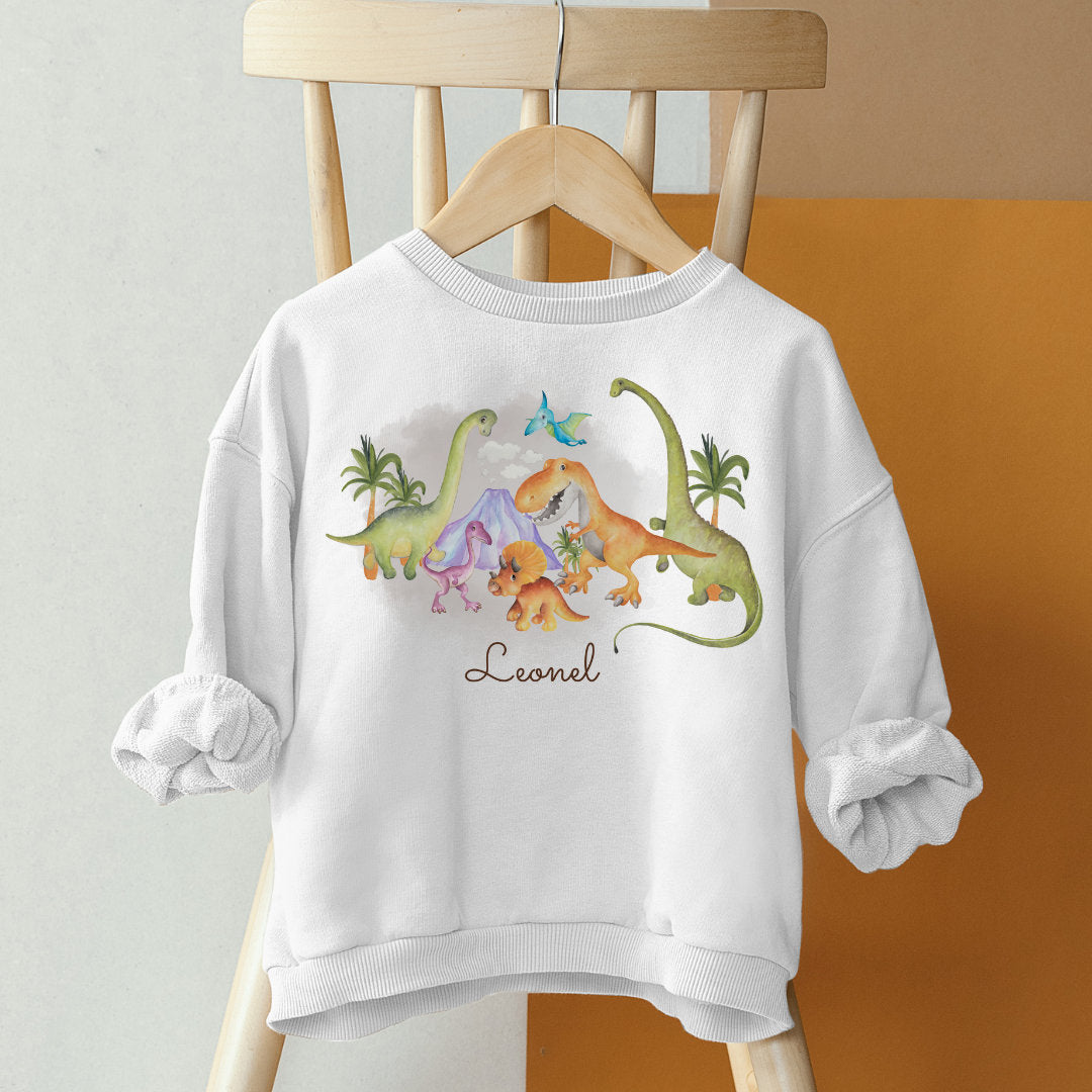 Pullover Sweatshirt Sweater personalisiert Kinderpullover Babypullover Pulli Dino Dinosaurier T-Rex