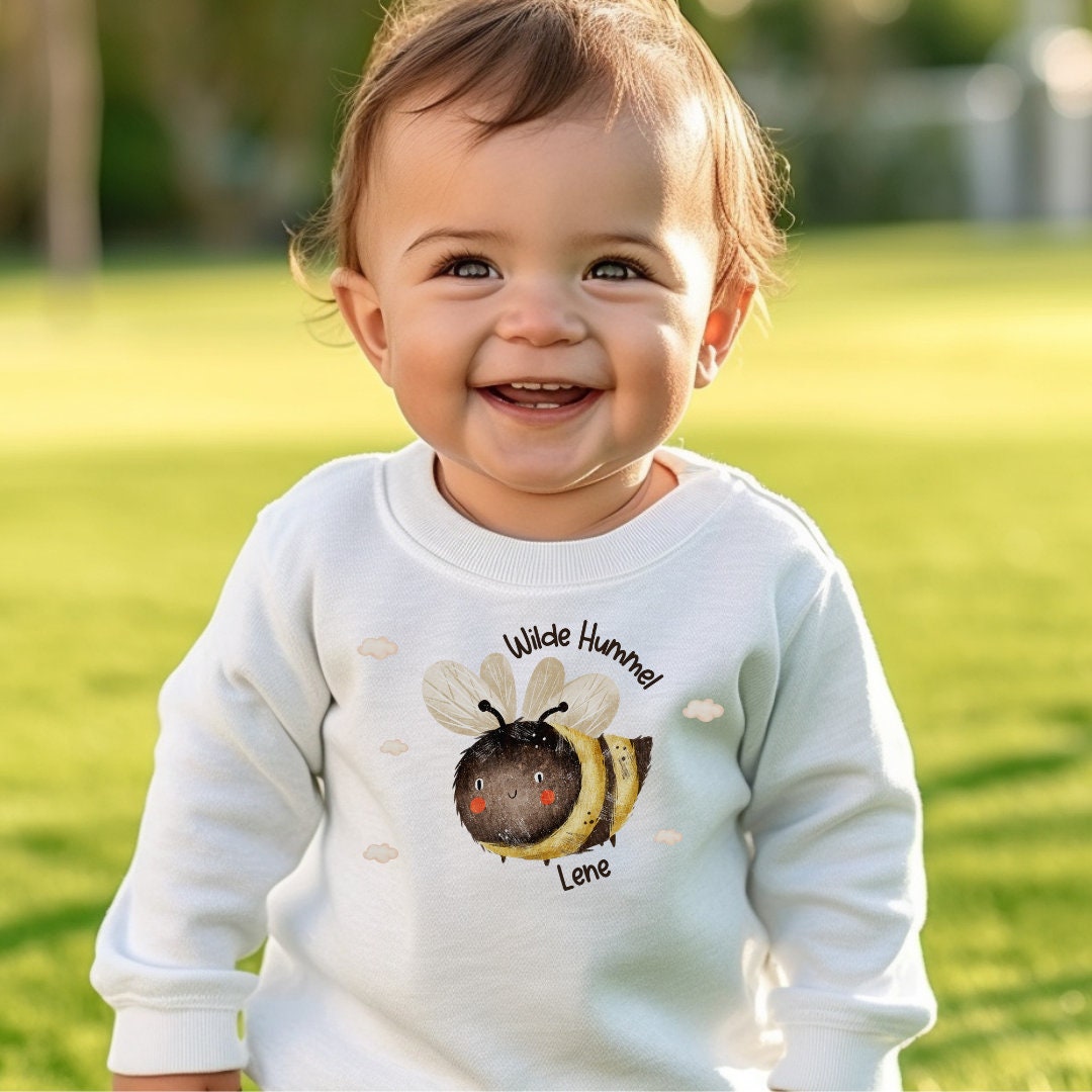 Pullover Sweatshirt Sweater personalisiert Kinderpullover Babypullover Pulli Wilde Hummel Hummelchen
