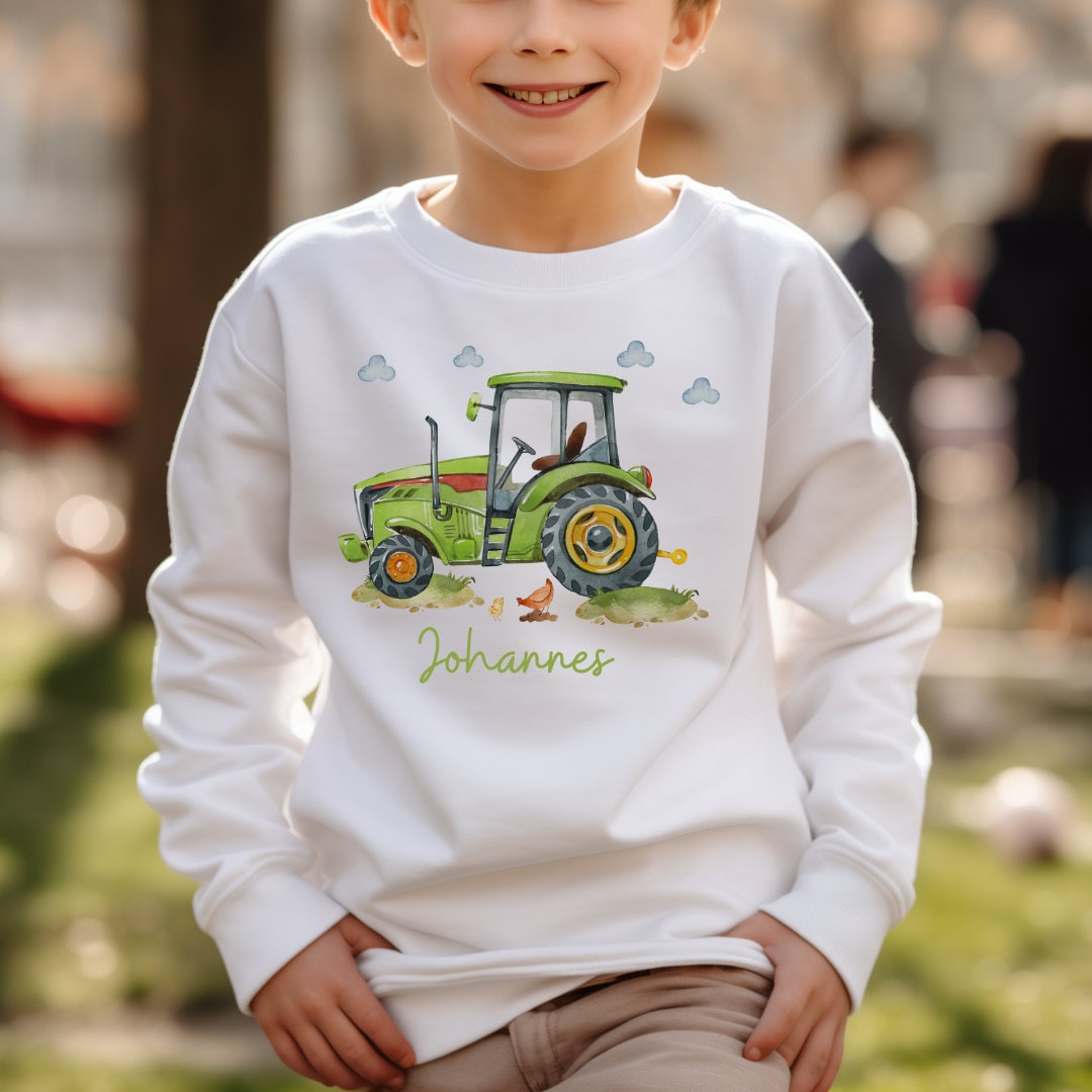 Pullover Sweatshirt Sweater personalisiert Kinderpullover Babypullover Traktor Trecker Bauernhof