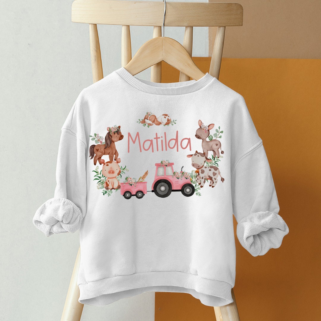 Pullover Sweatshirt Sweater personalisiert Kinderpullover Babypullover Traktor Trecker Bauernhof
