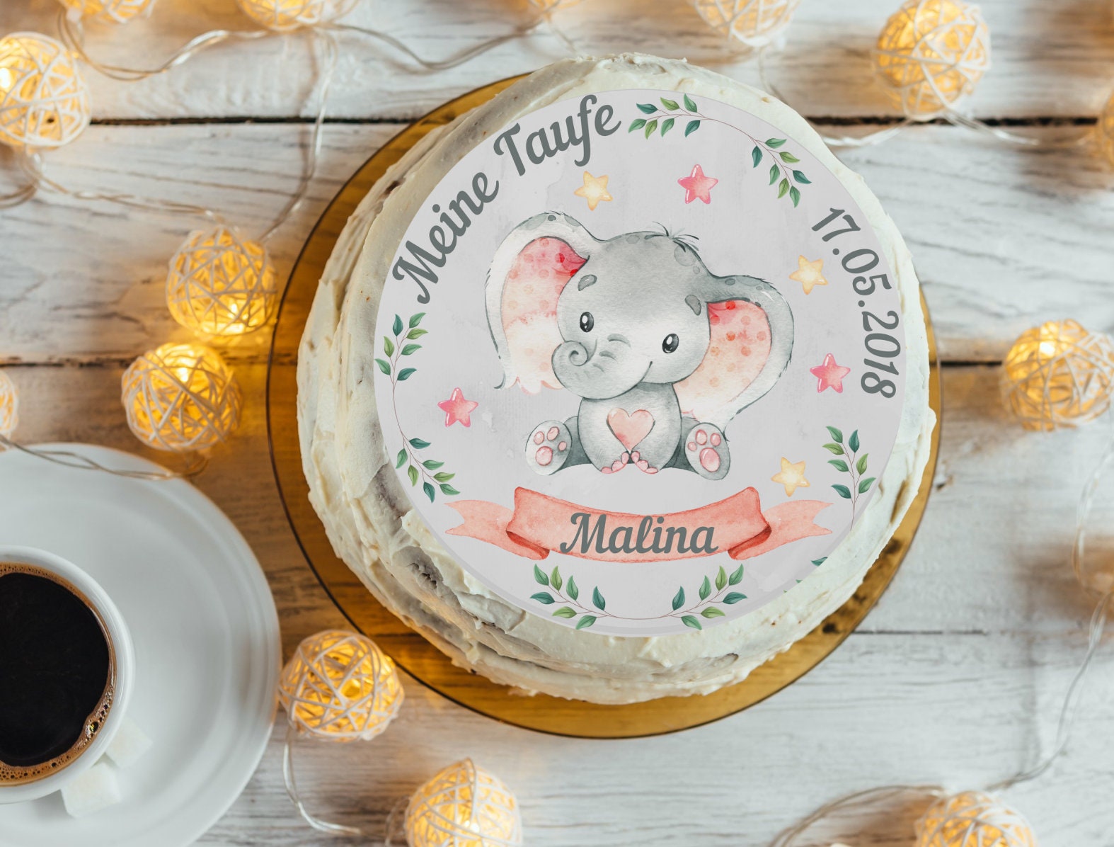 Tortenaufleger Fondant Taufe – Party Decor