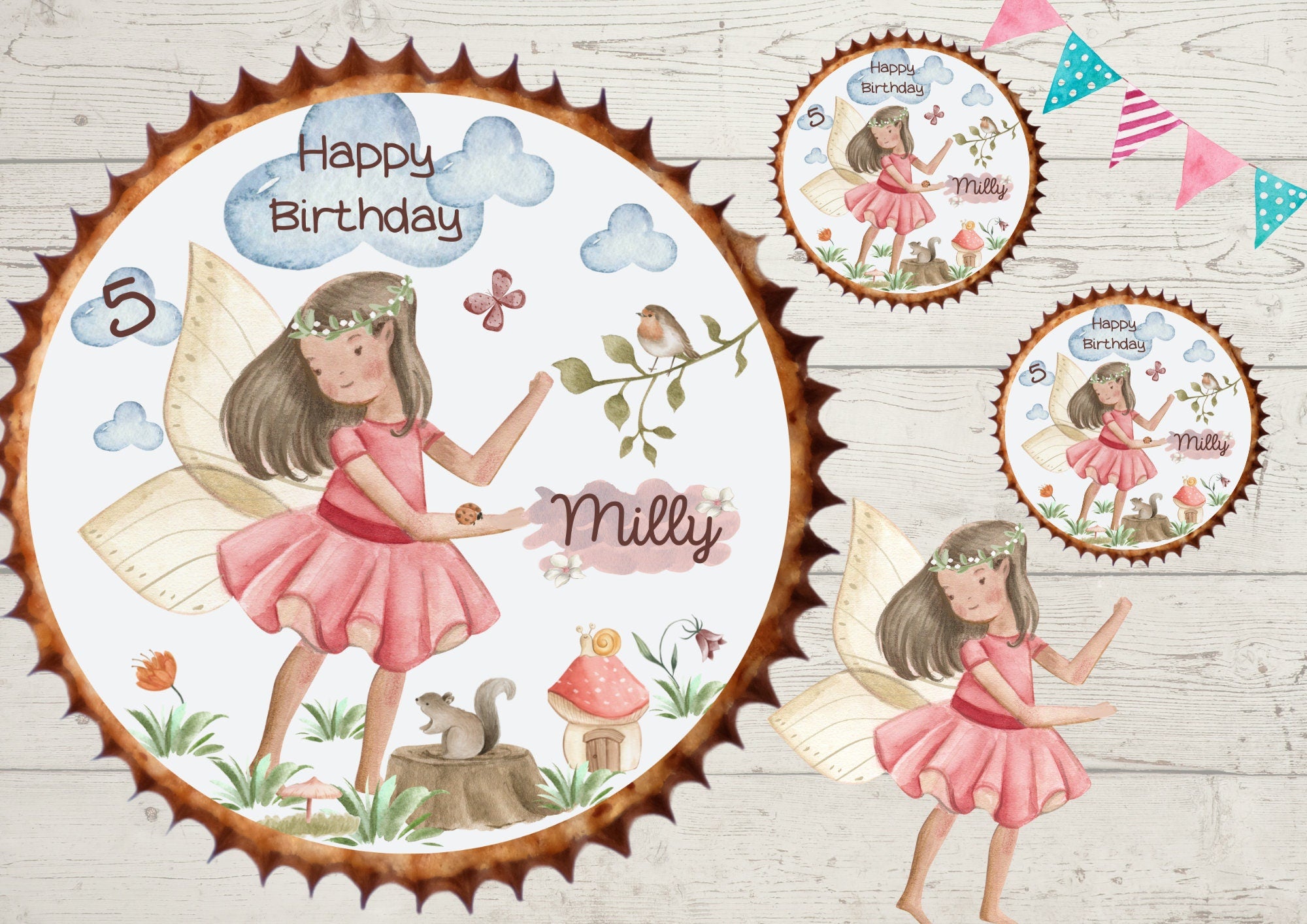 Muffinaufleger Muffig Fondant Geburtstag Fee Elfe – Party Decor