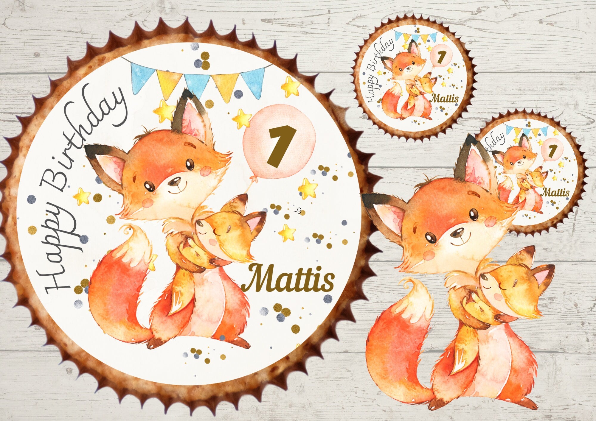 Muffinaufleger Fondant Geburtstag Fuchs Waldtiere